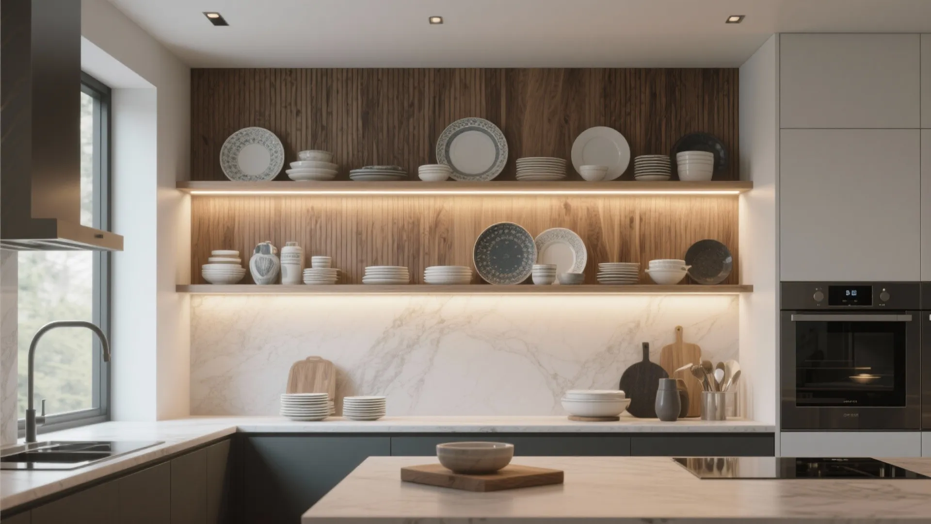 1. Open Shelving with a Twist