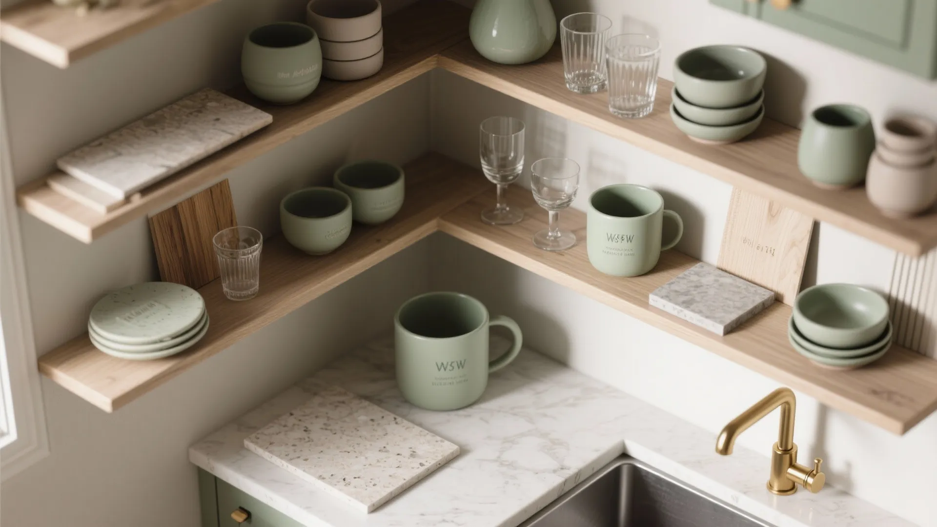 4. Open shelving, curated displays, and mixed materials