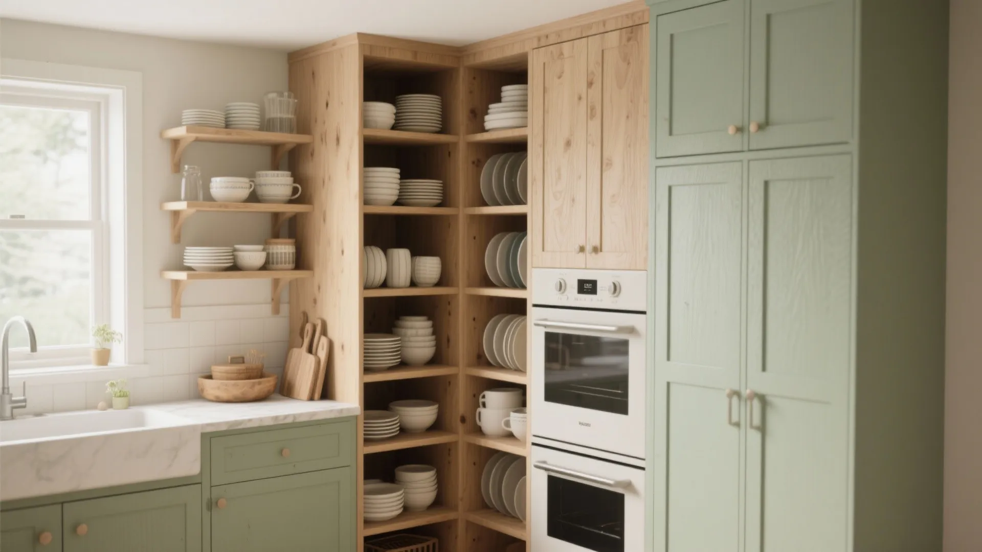 Idea 1: Open Shelving + Vertical Storage