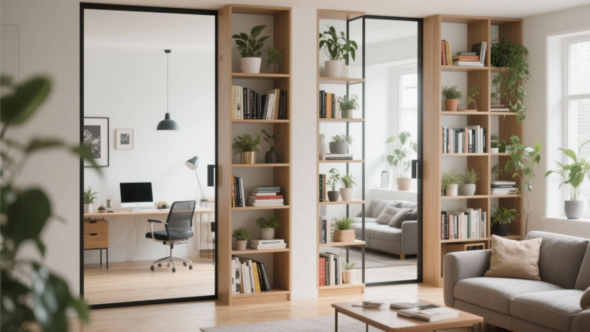 6. Partition with Open Shelving