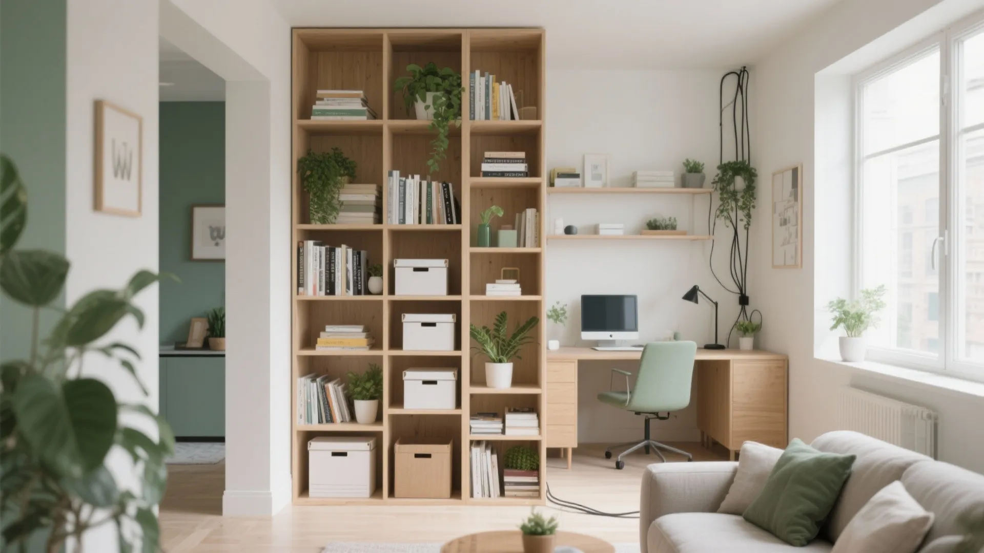 Open shelving as a subtle partition