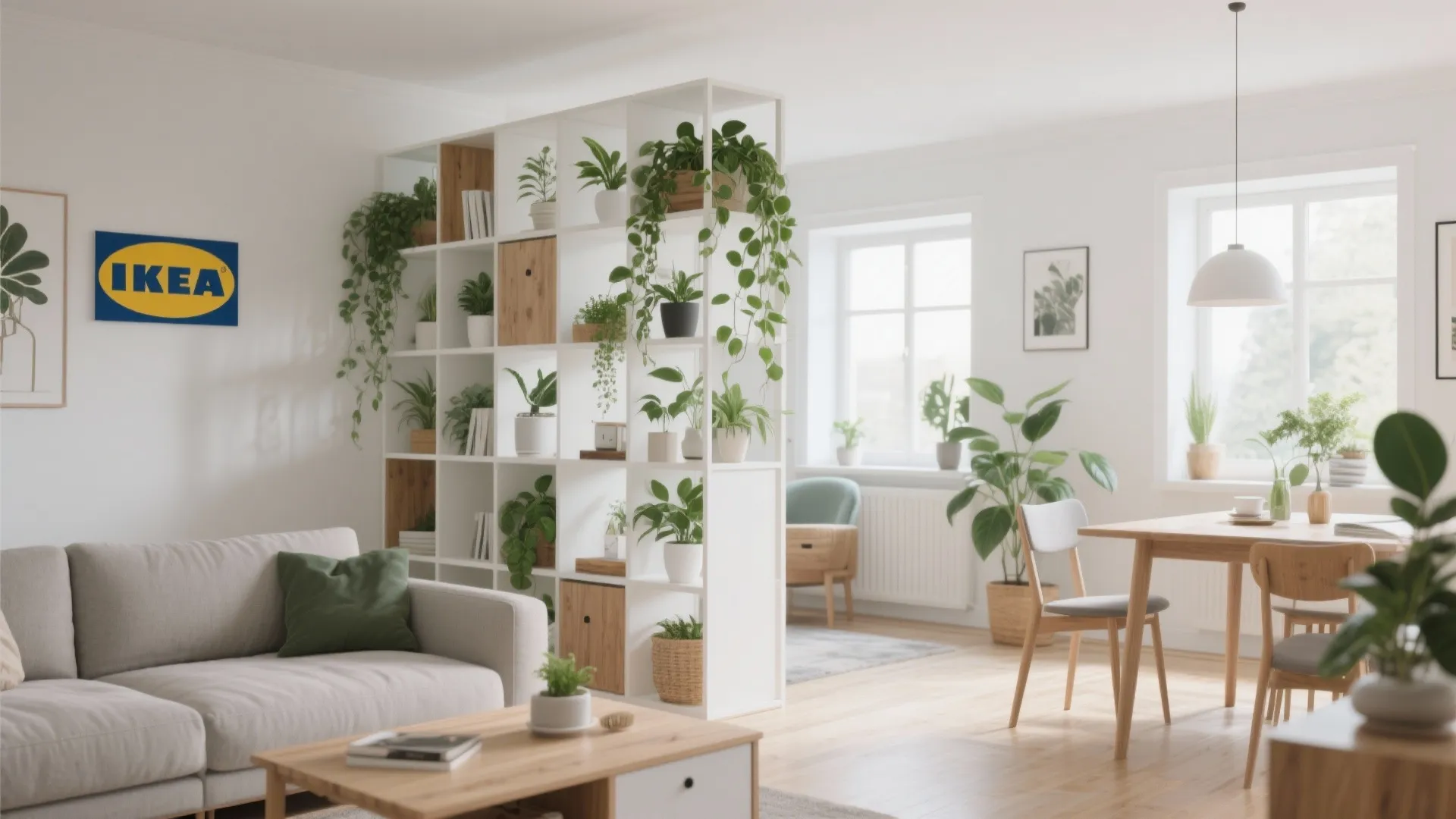 1. Open Shelving with Plants
