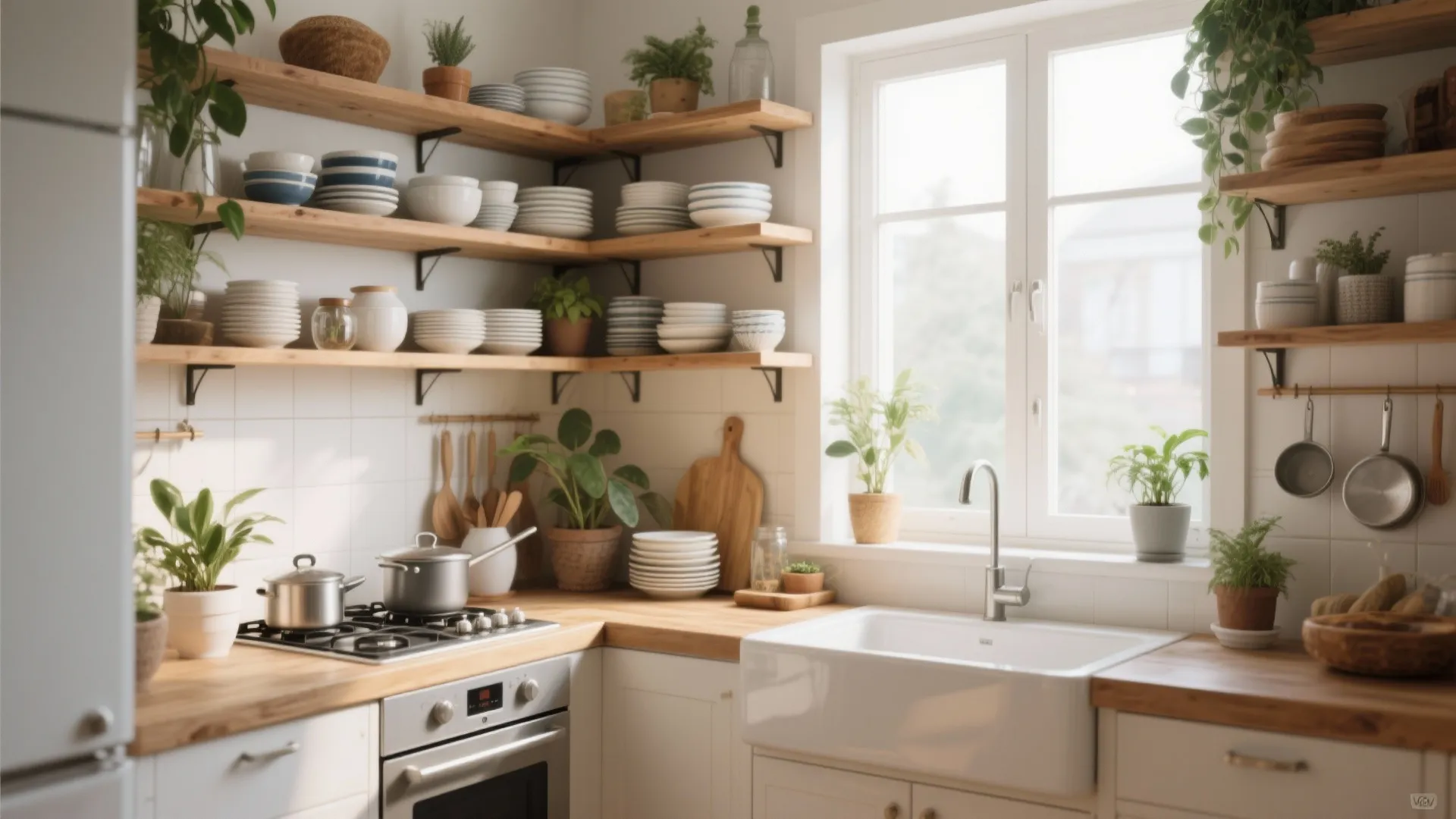 8. Open Shelving with Style