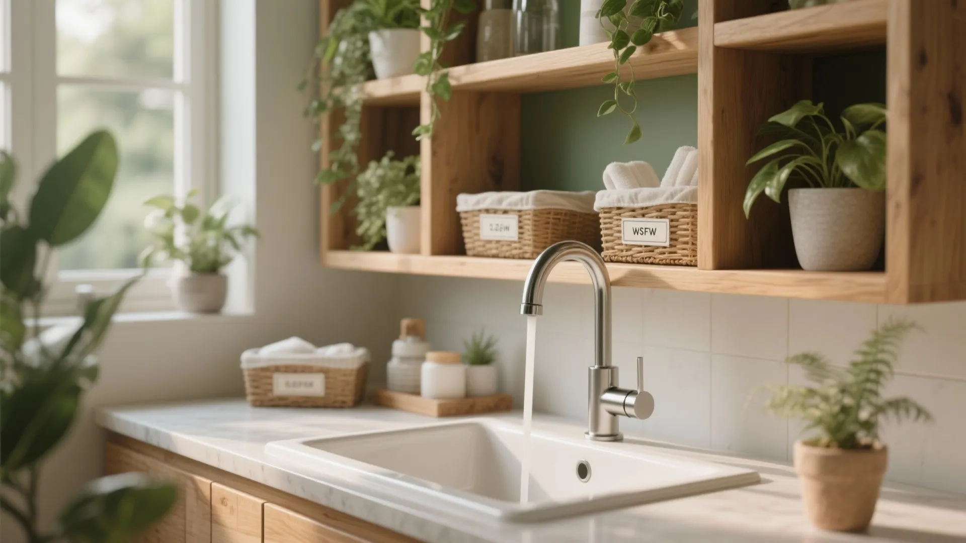 5. Open shelving plus task-focused fixtures