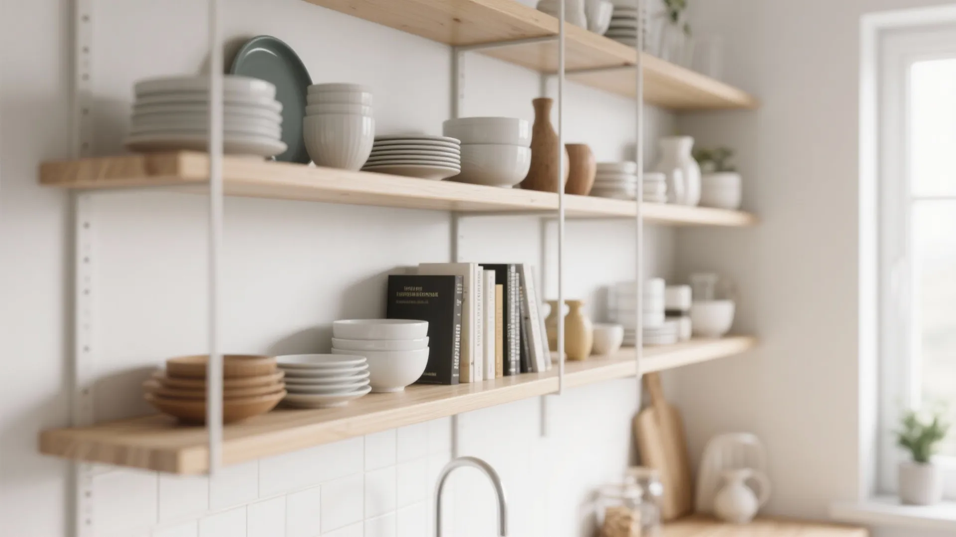 1. Open Shelving with a Twist