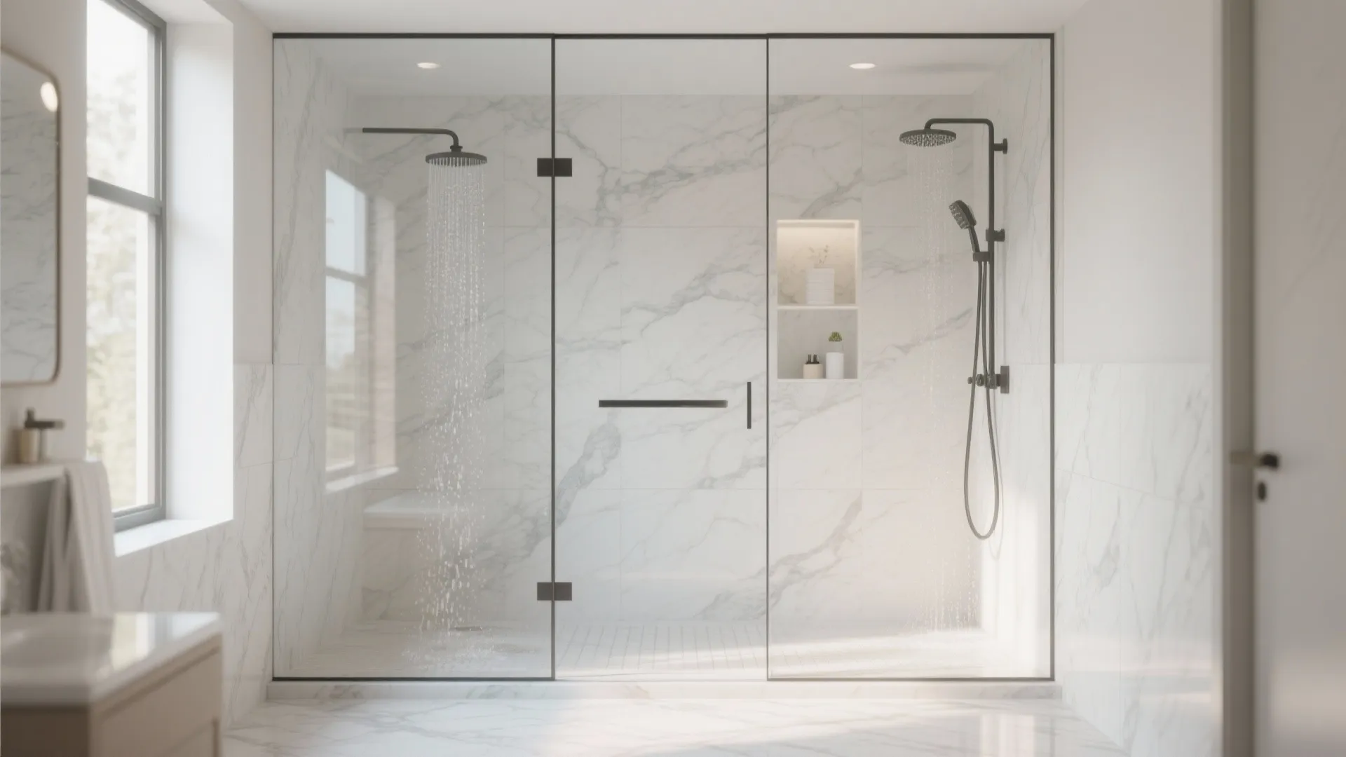 3. Open Shower with Frameless Glass
