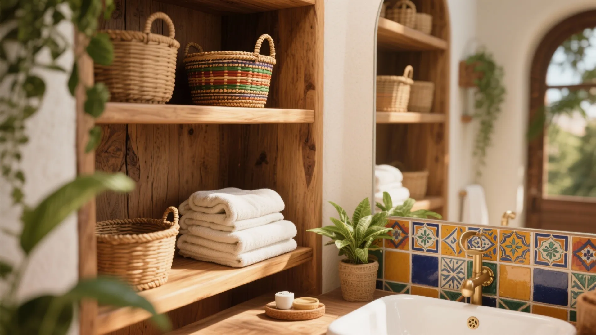 6. Open Vanity Shelving
