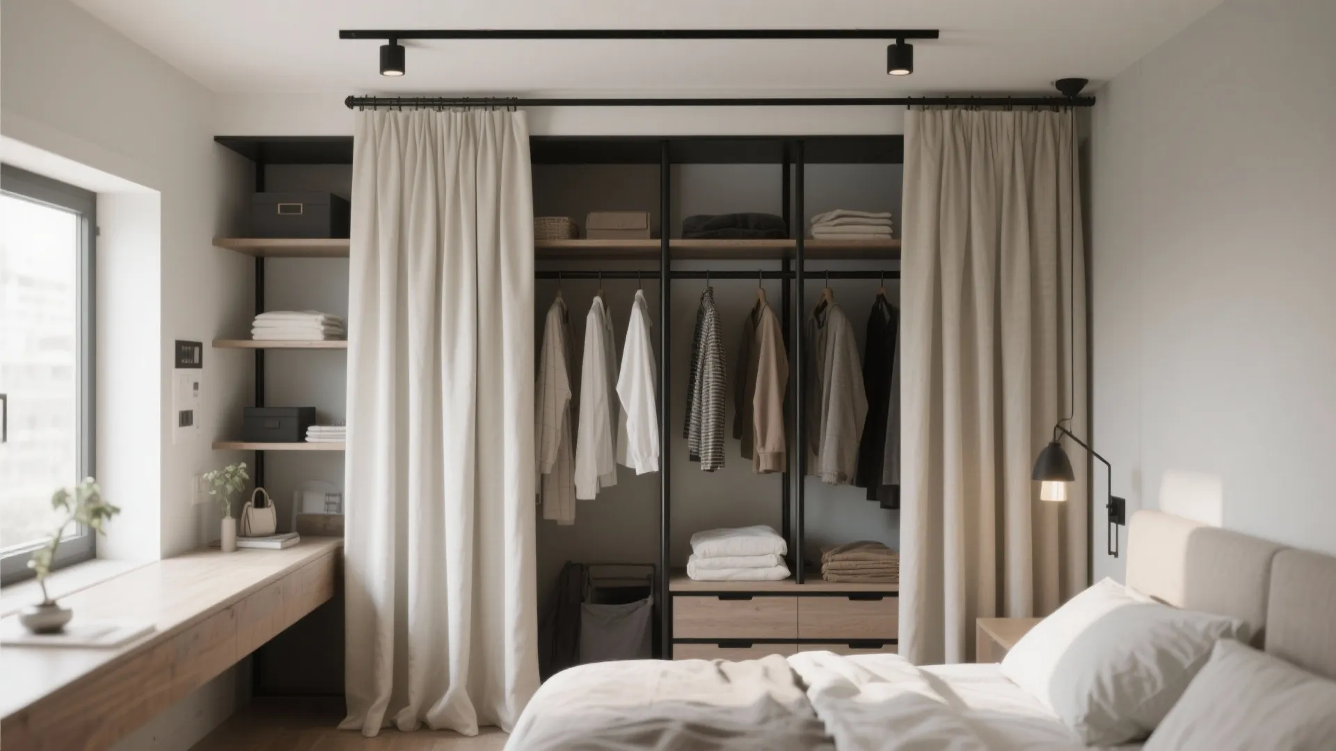 Open Wardrobe Systems With Curtains