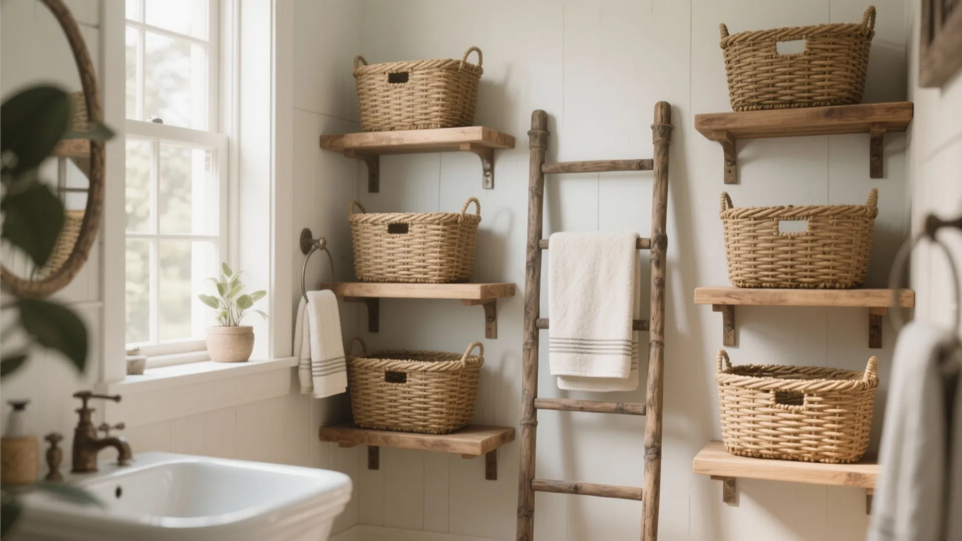 5. Open Wooden Shelves