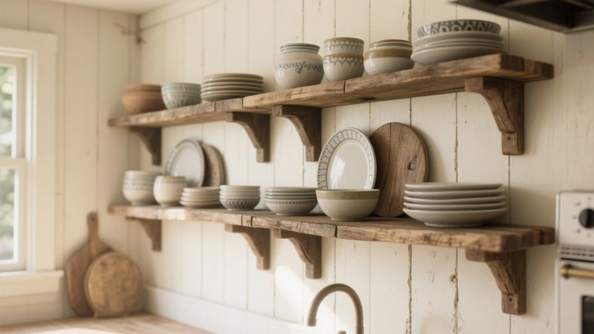 1. Open Wood Shelving