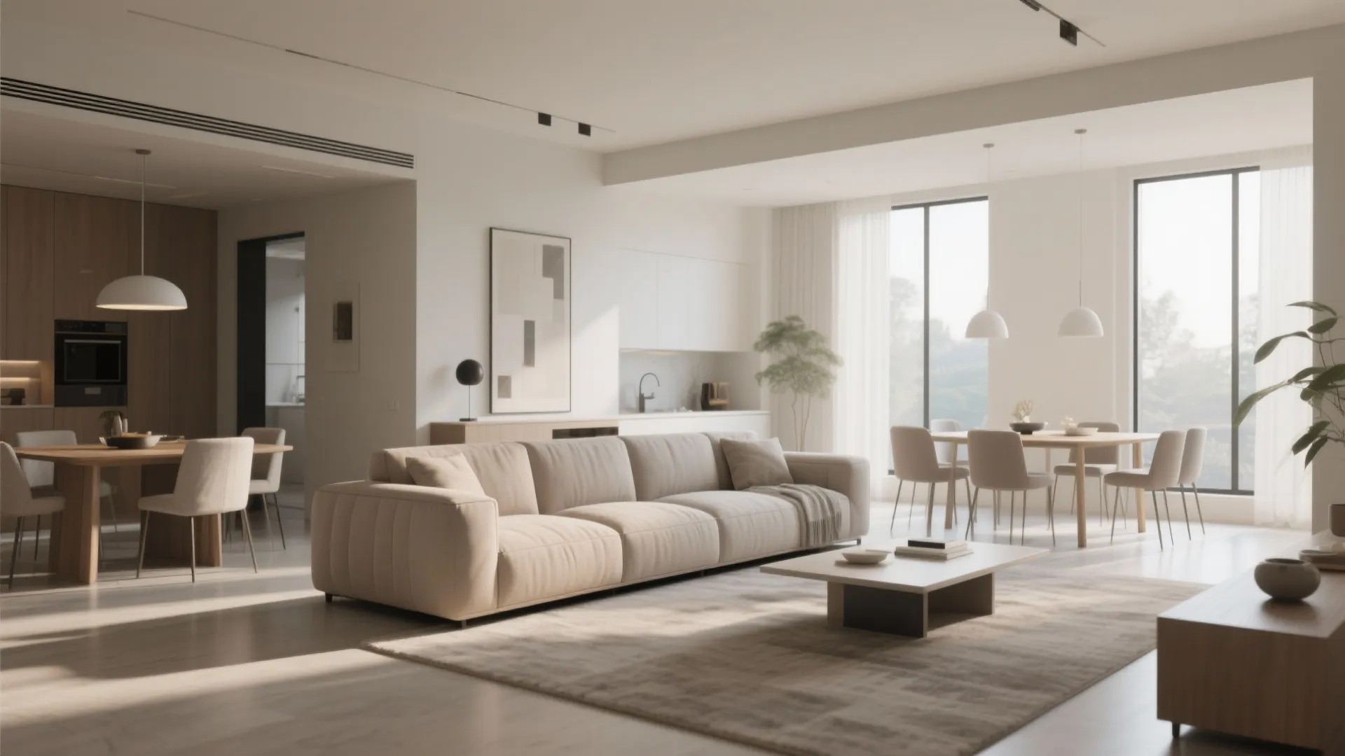 7. Open Back Sofas to Define Space