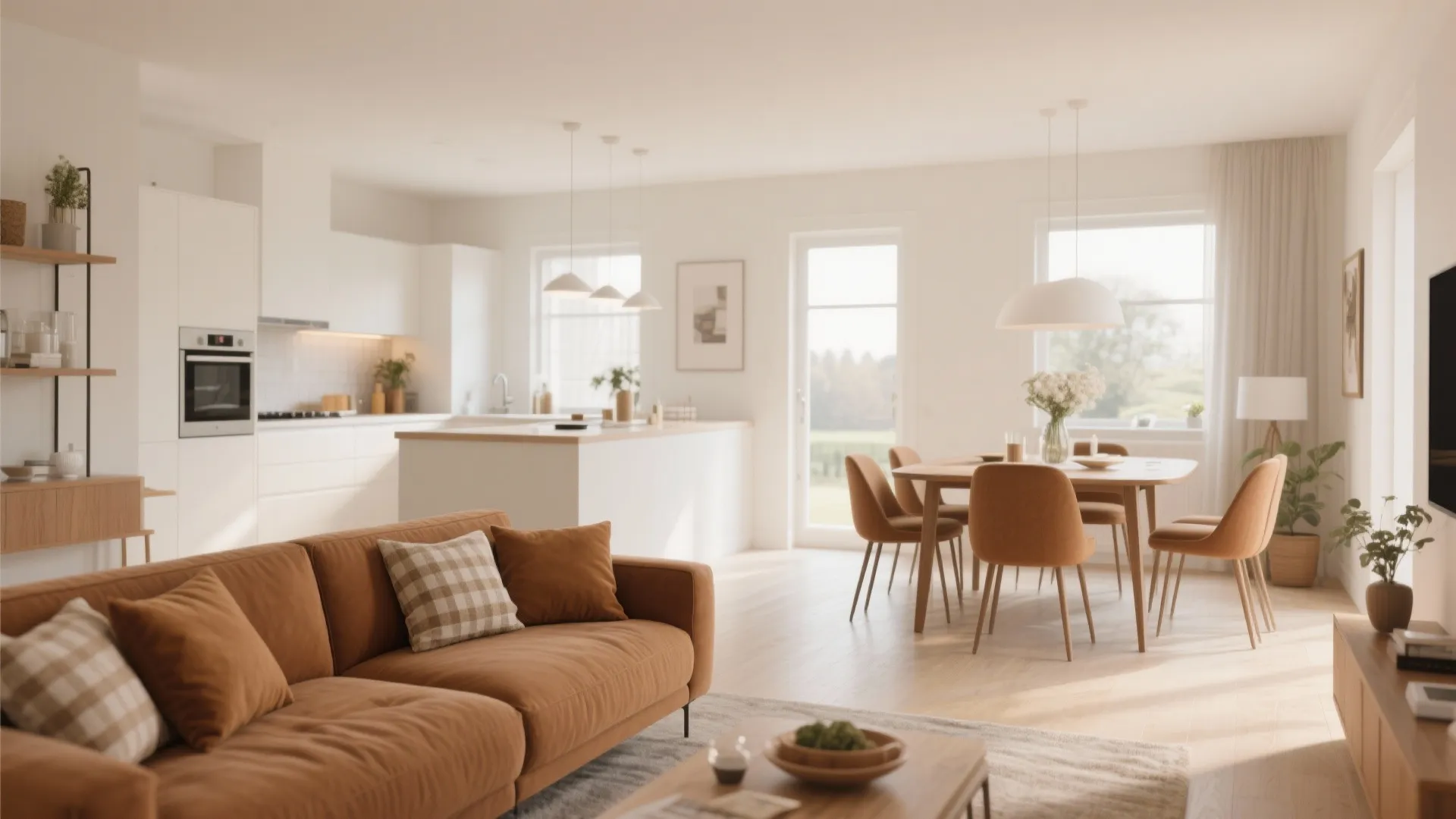 8. Open-Plan Flow with Coordinated Textiles