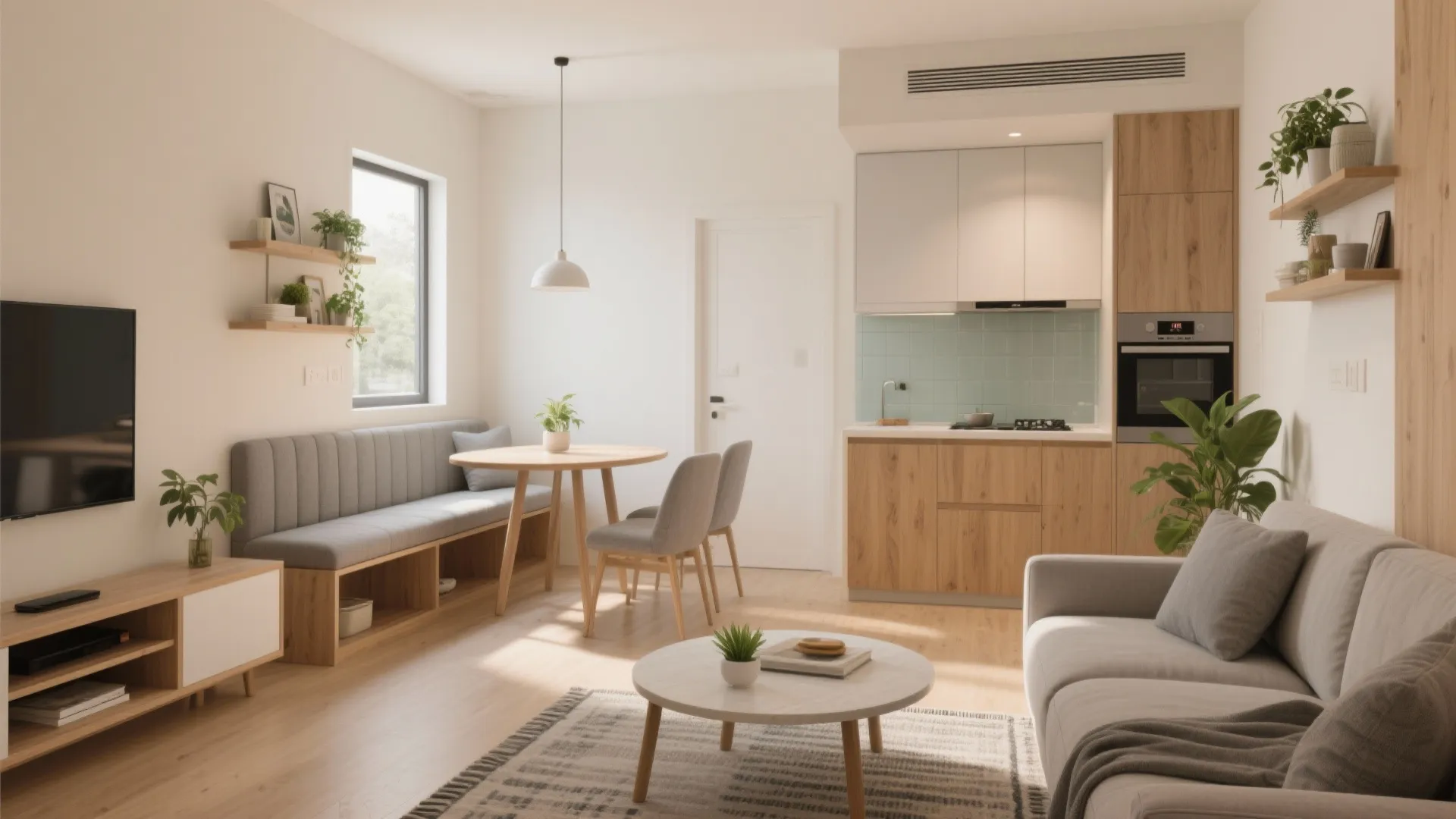 Open-plan living with a defined dining nook