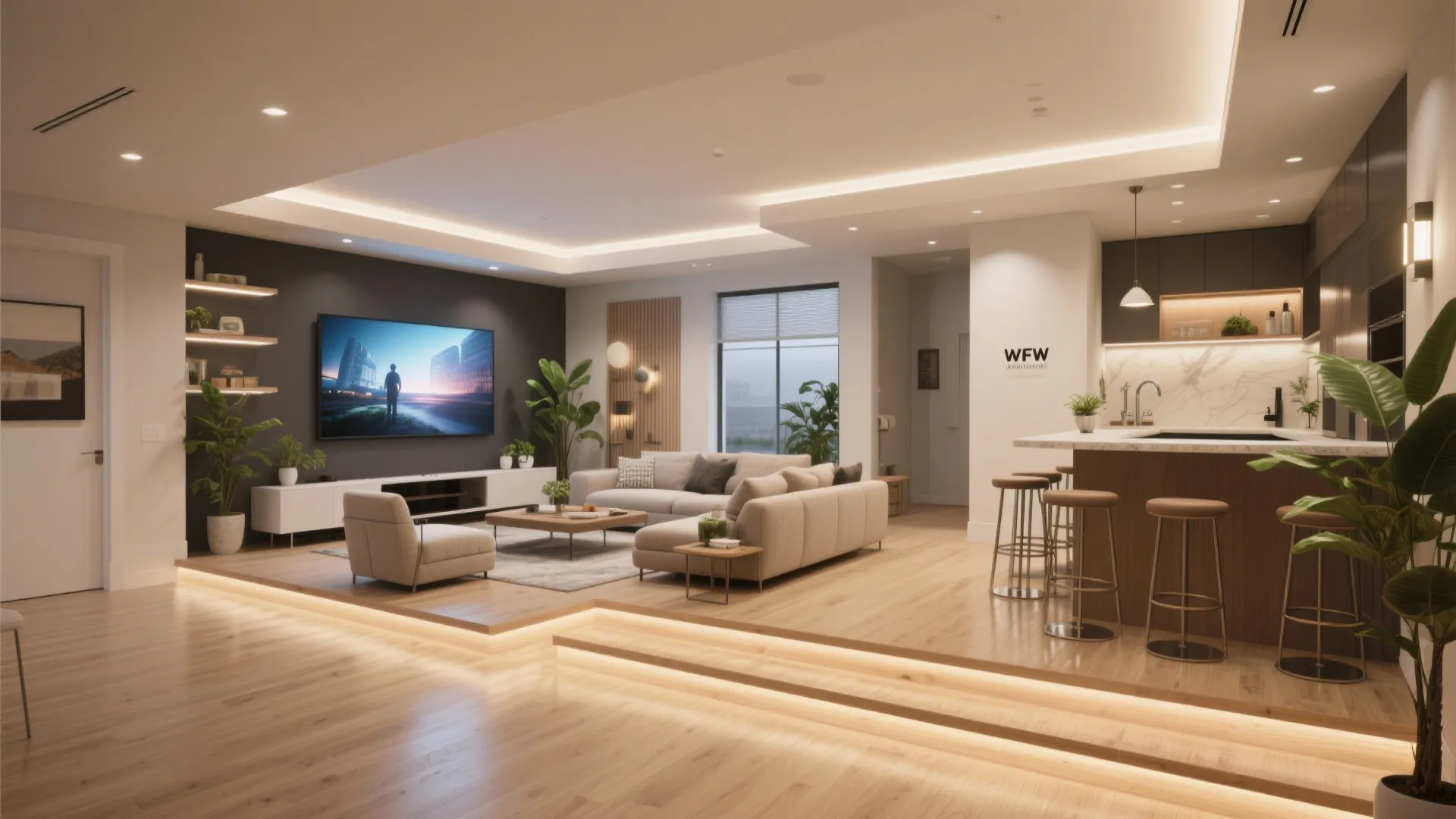 1. Open-plan basement family hub