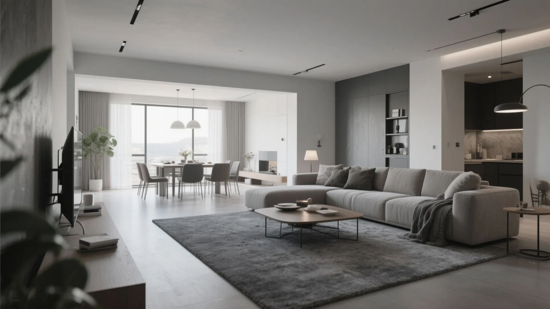 Gray Carpet Paired with Open-Plan Layouts