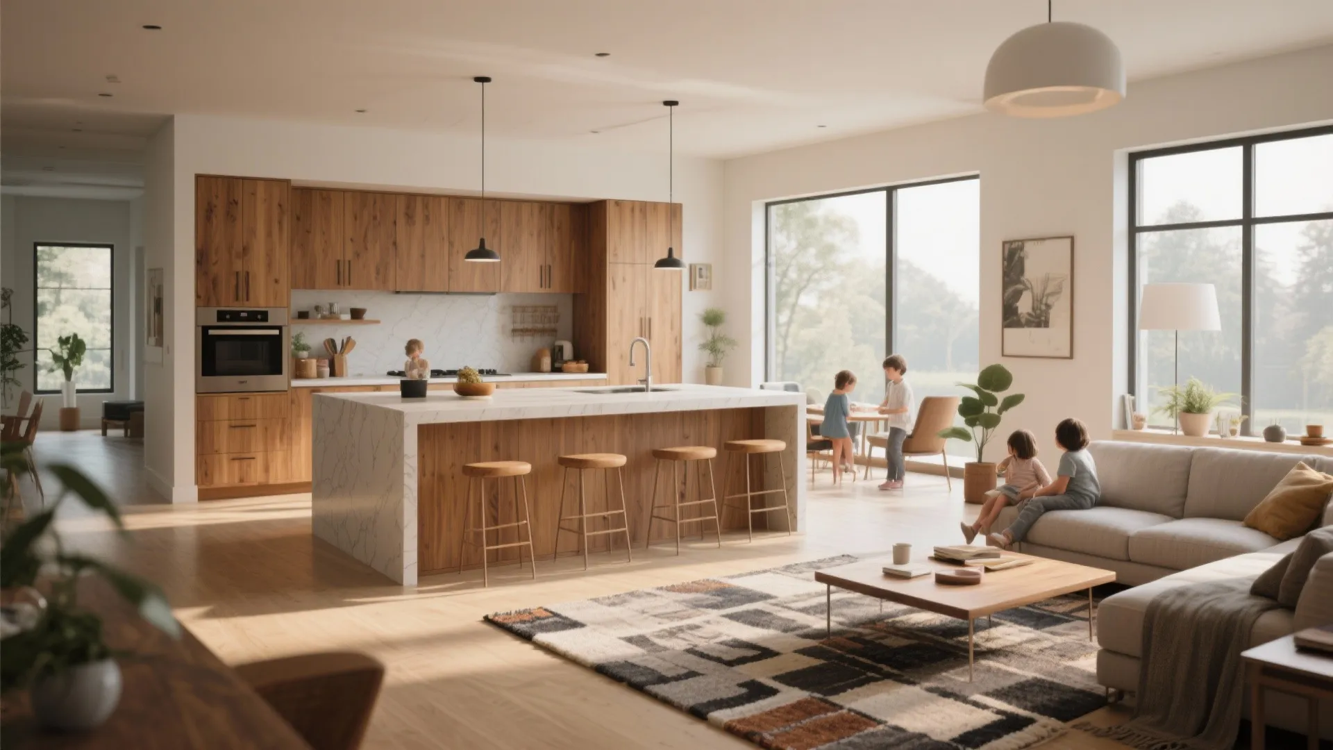 2. Open-plan with Defined Paths