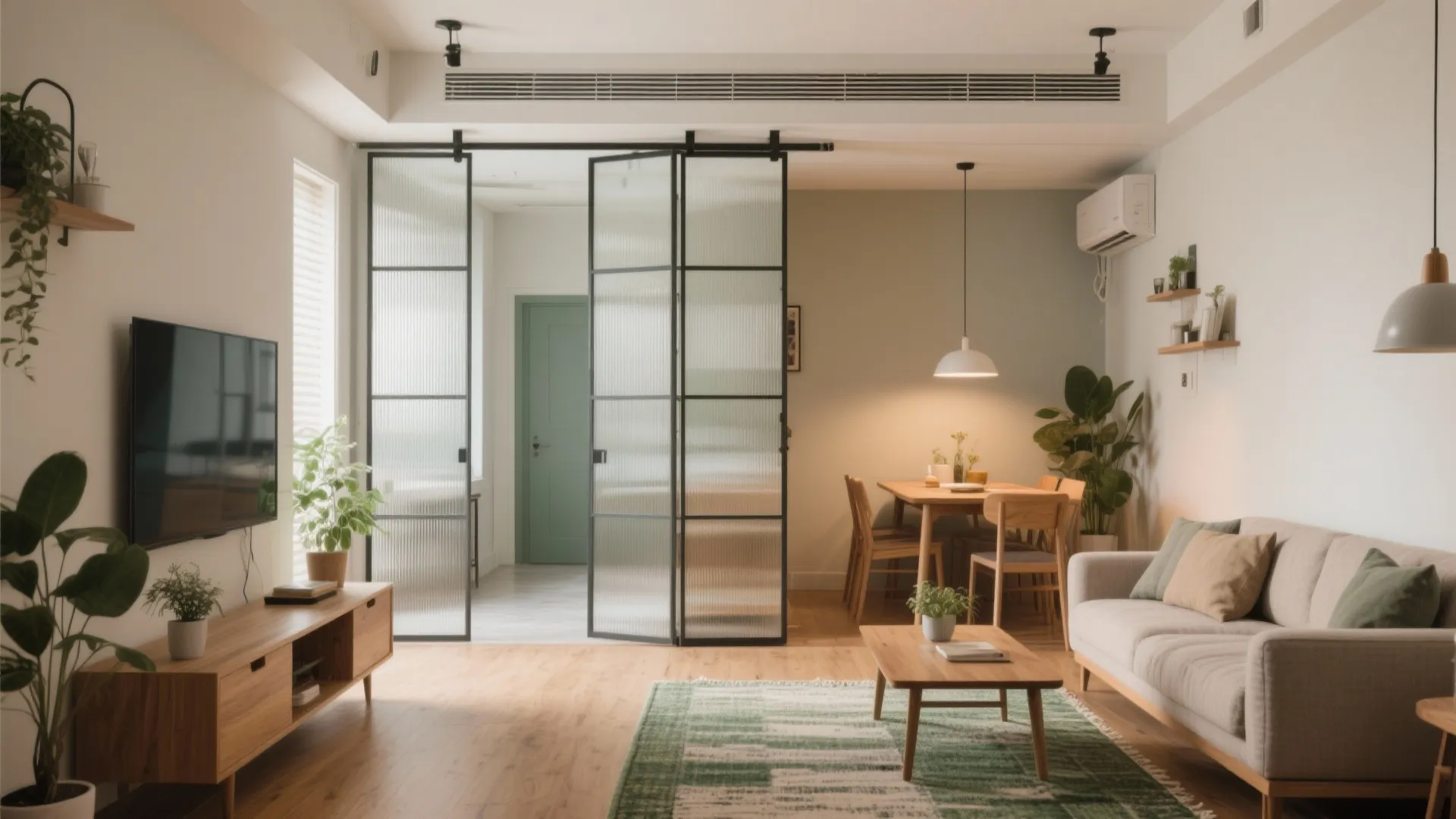 Open-Plan Living With Sliding Partitions