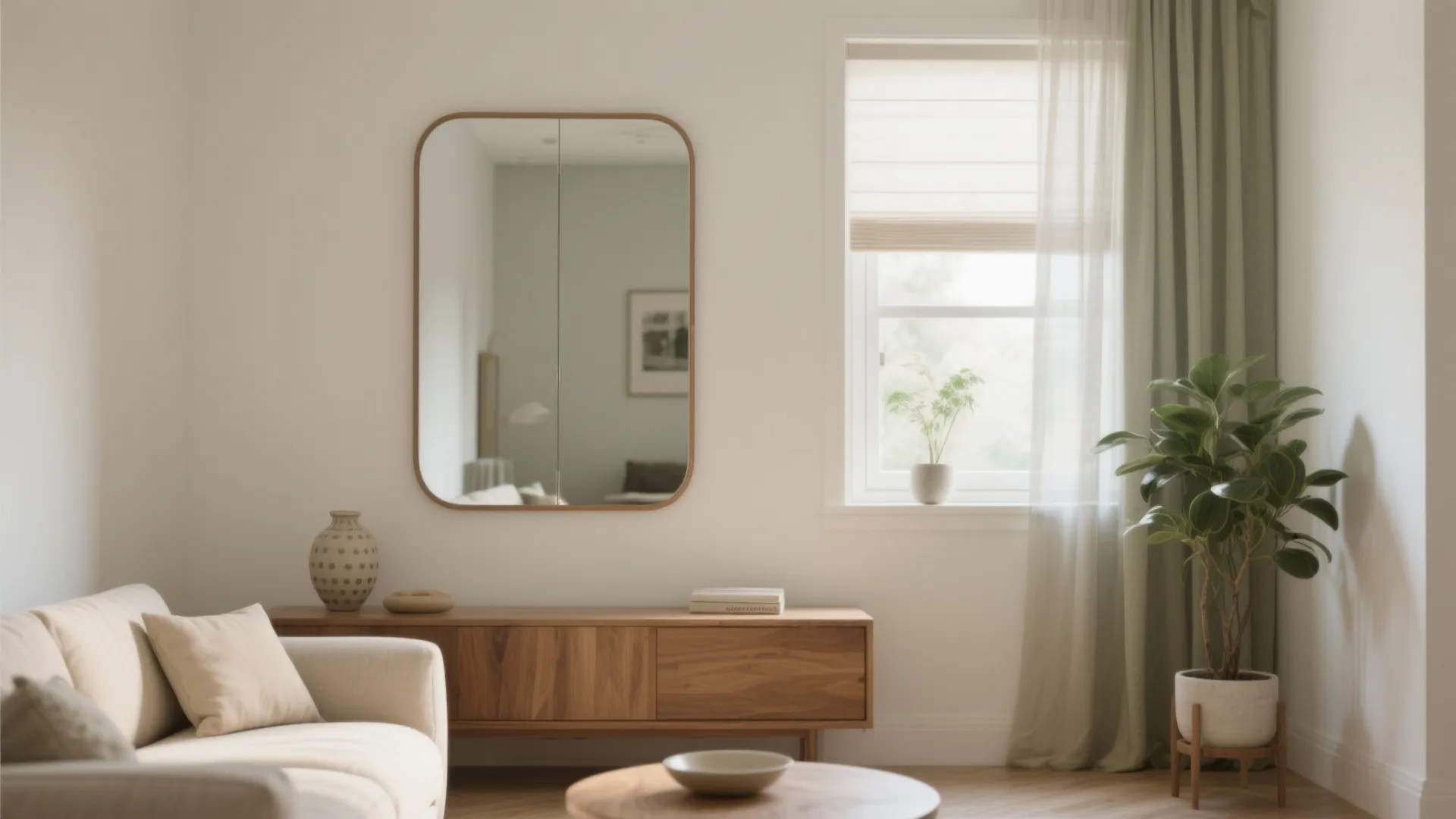 2) Mirror Opposite the Window—But Diffuse It