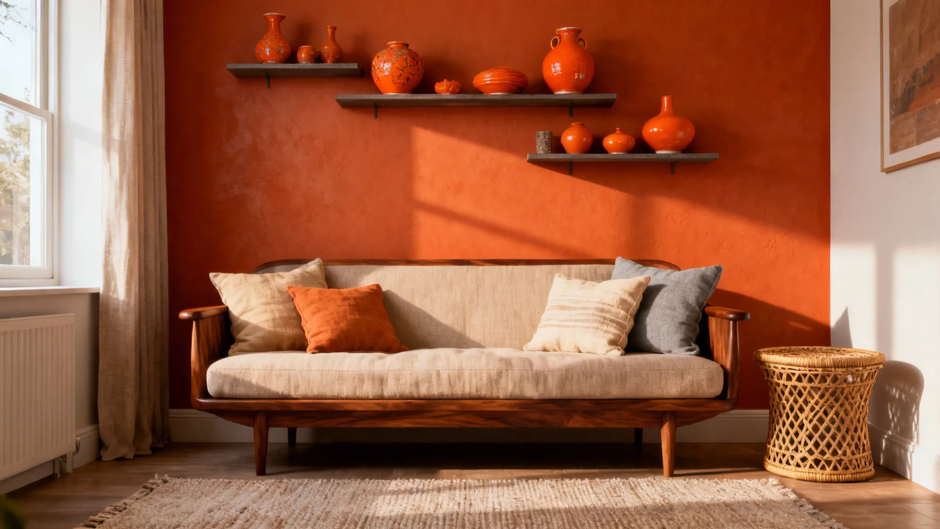 5 Orange Accent Wall Ideas for Small Living Rooms