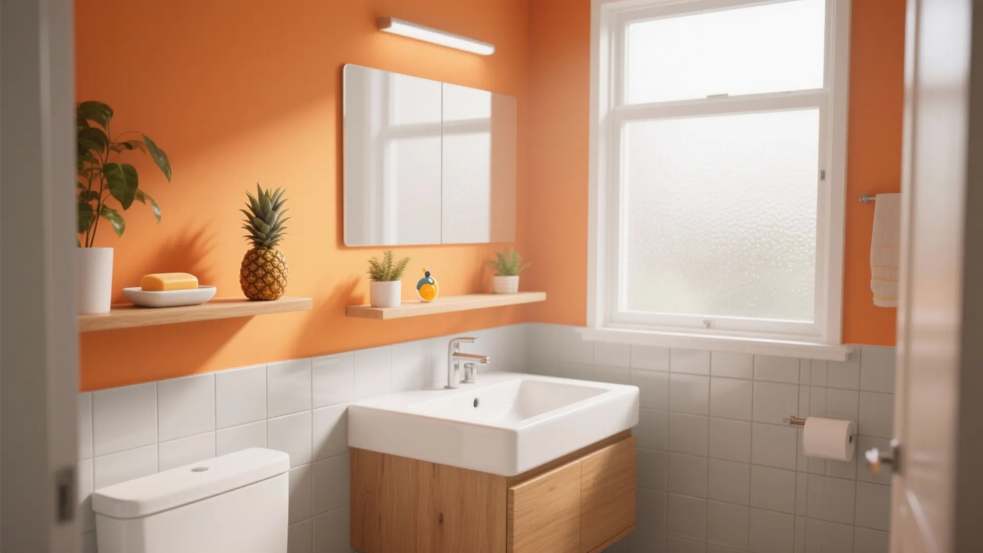 5 Orange Bathroom Color Ideas: Creative small-space orange bathroom ideas from a senior designer