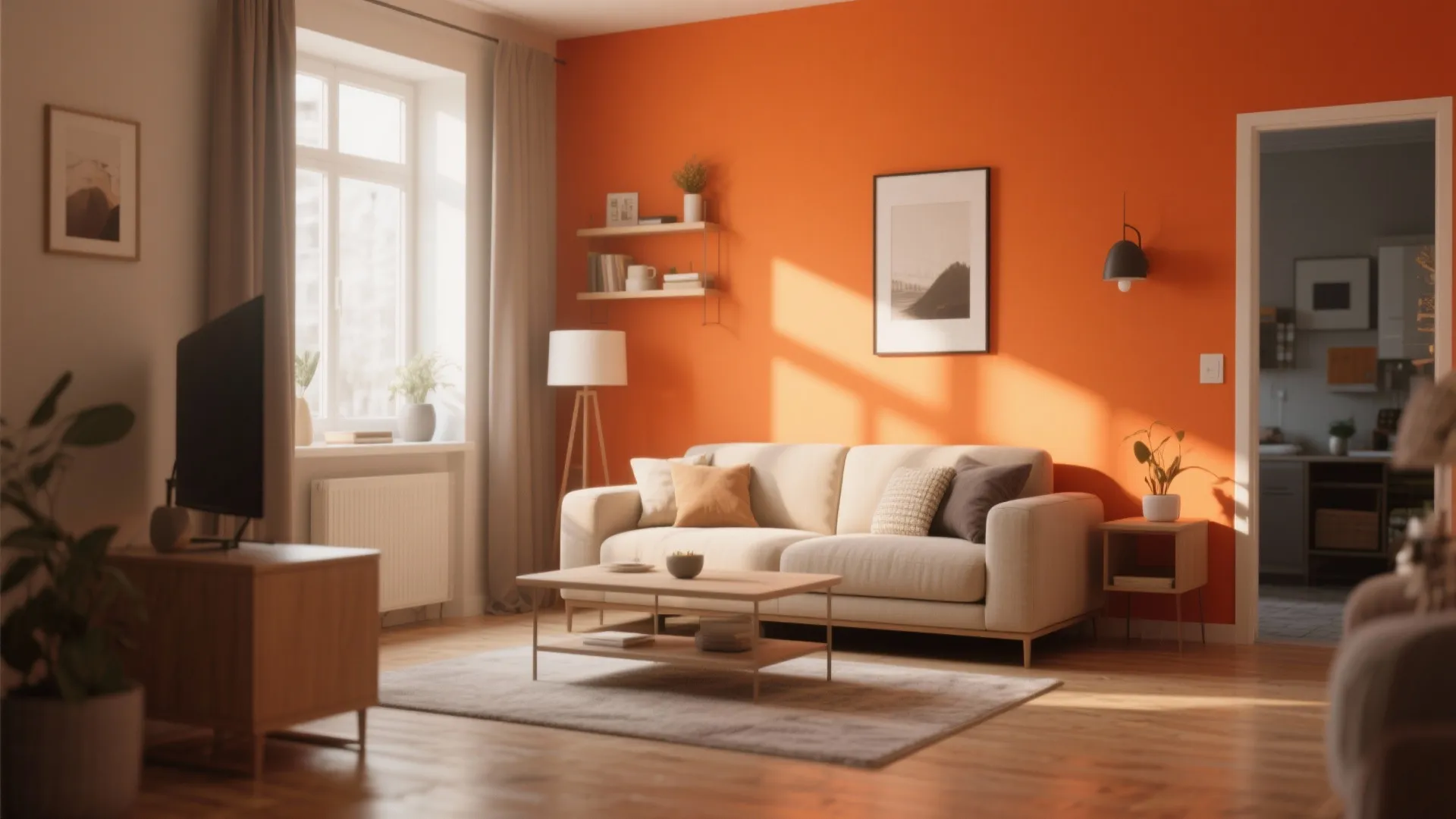 1. Layer Orange with Earthy Neutrals