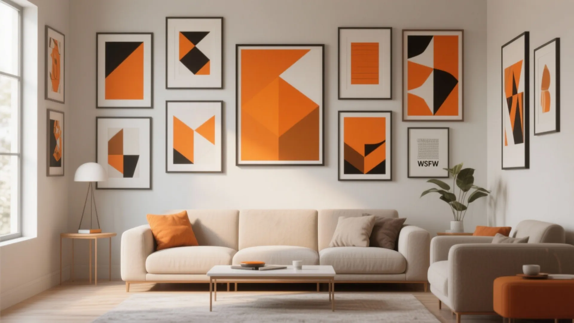 5. Bold Geometric Orange Prints