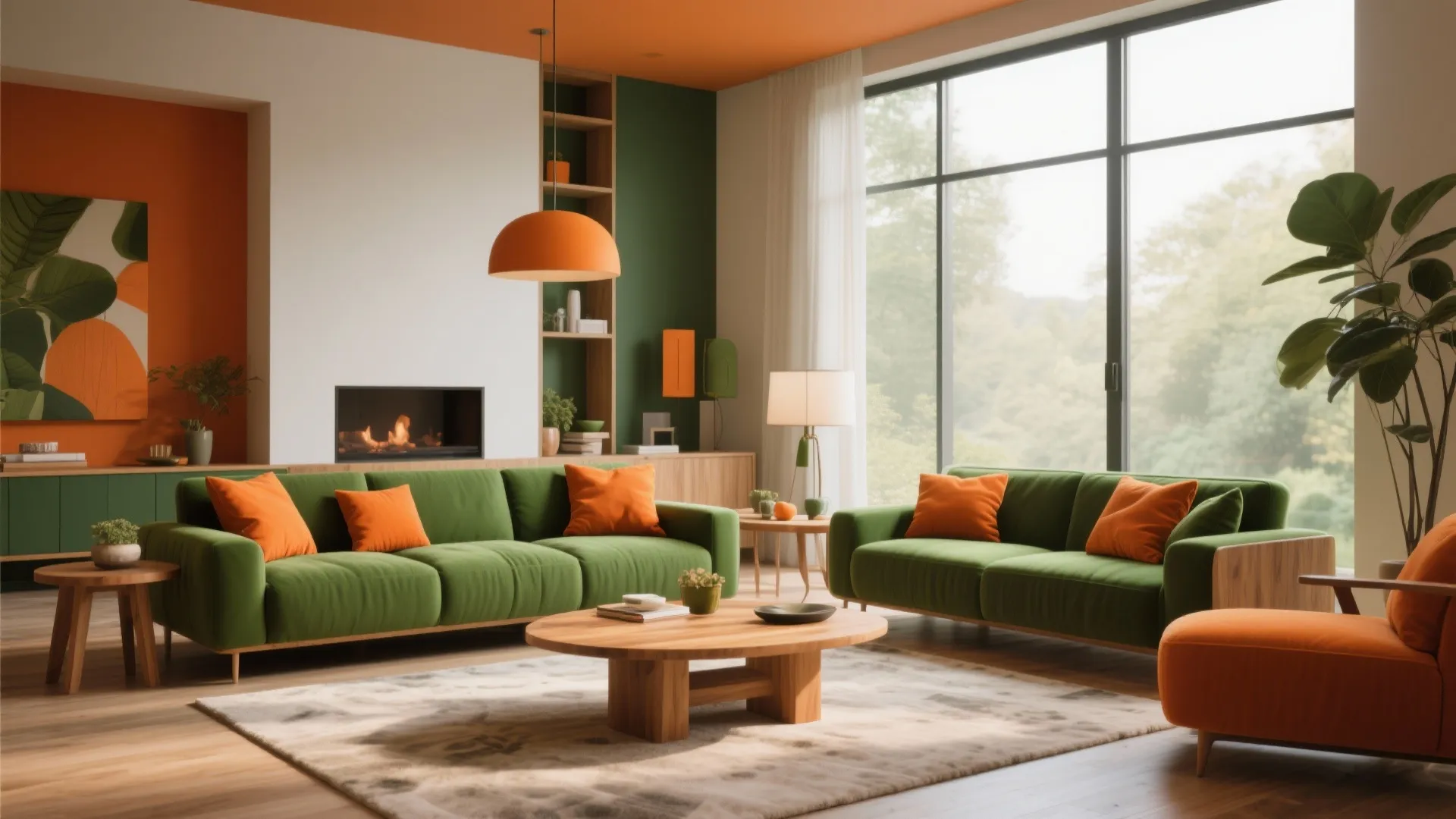 10 Orange and Green Living Room Ideas: Creative design inspirations to refresh your home with a vibrant orange and green palette