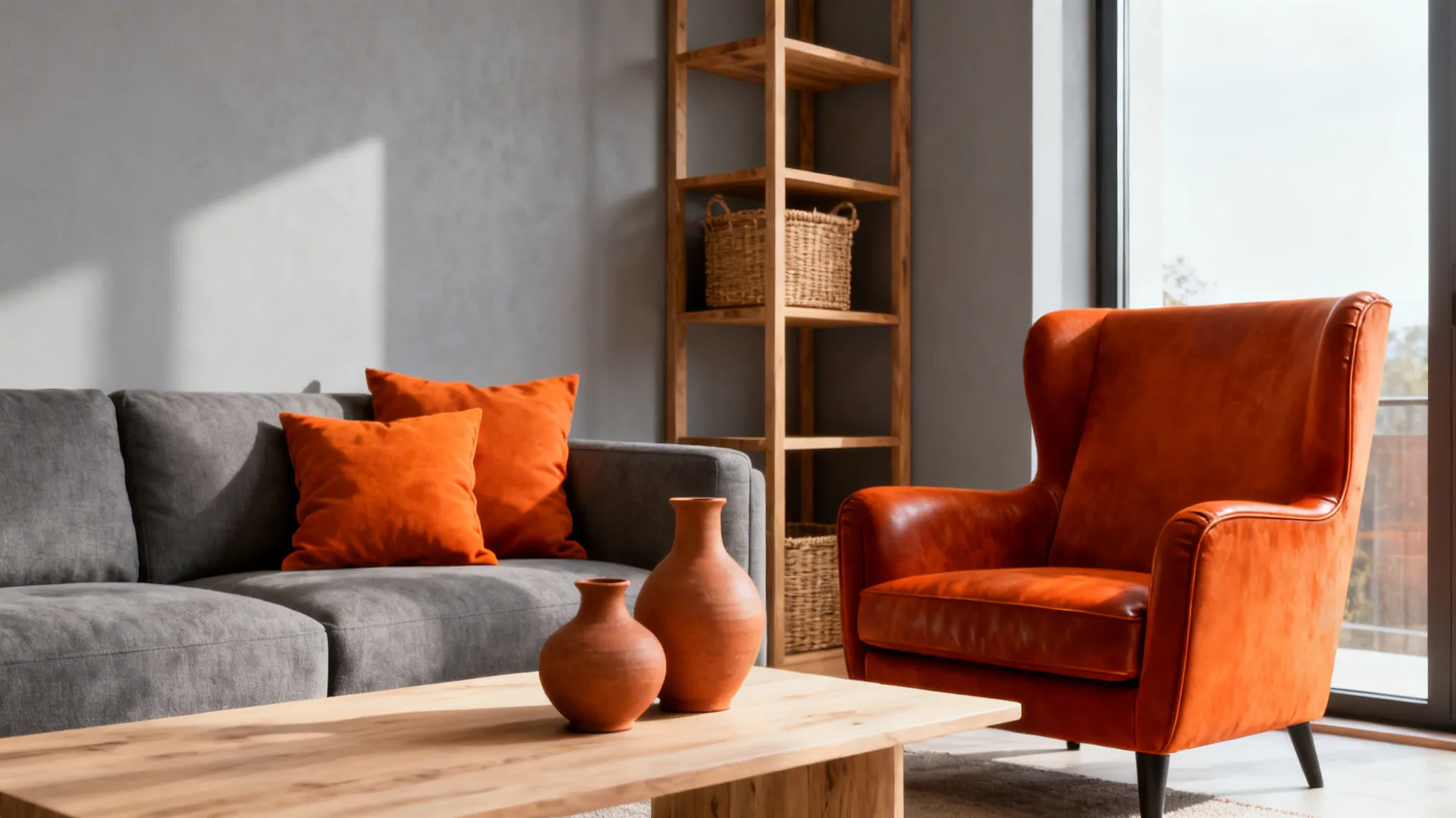 5 Orange and Grey Living Room Ideas