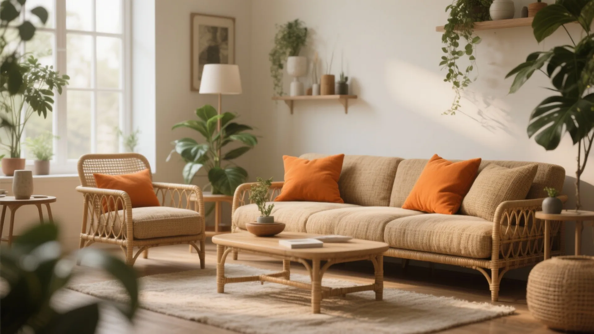 4. Orange & Natural Fiber Mix