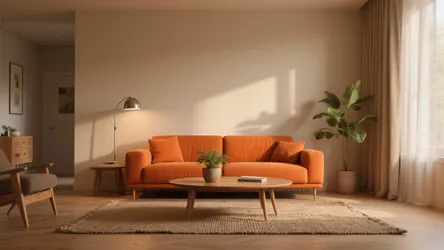 Cozy Ideas: 5 Living Room Looks with an Orange Sofa