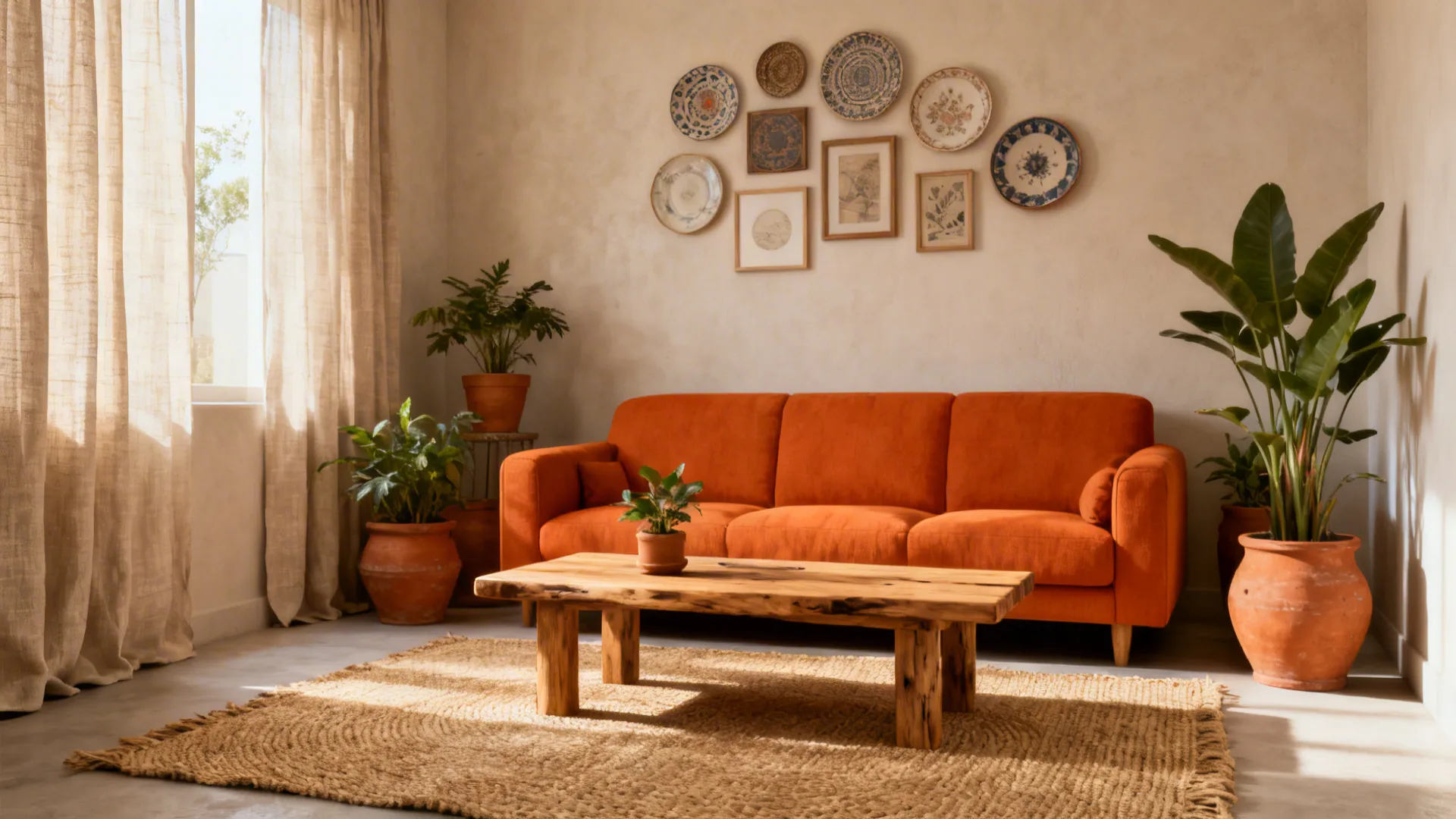 5 Living Room Ideas with an Orange Sofa