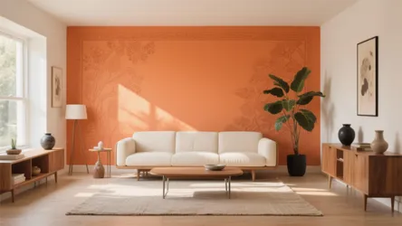 5 Ideas for Stencil Design on Orange Wall