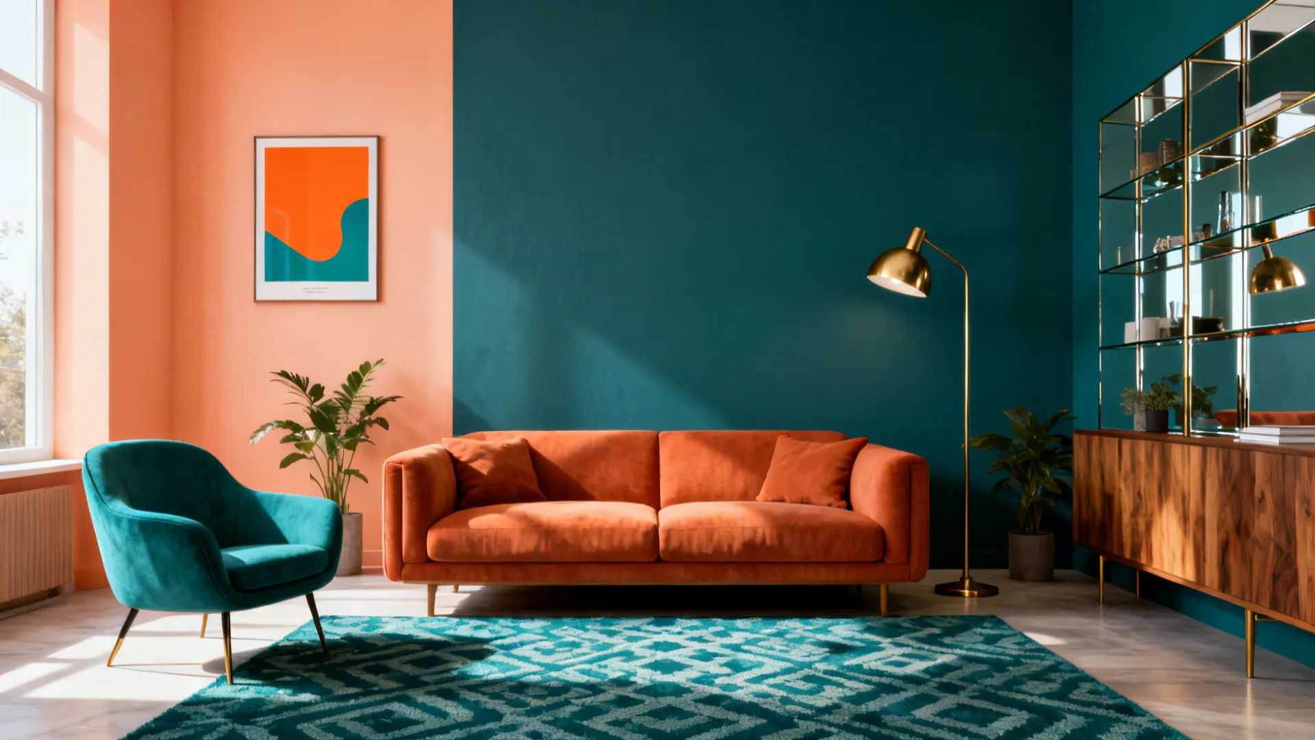 5 Orange and Teal Living Room Ideas