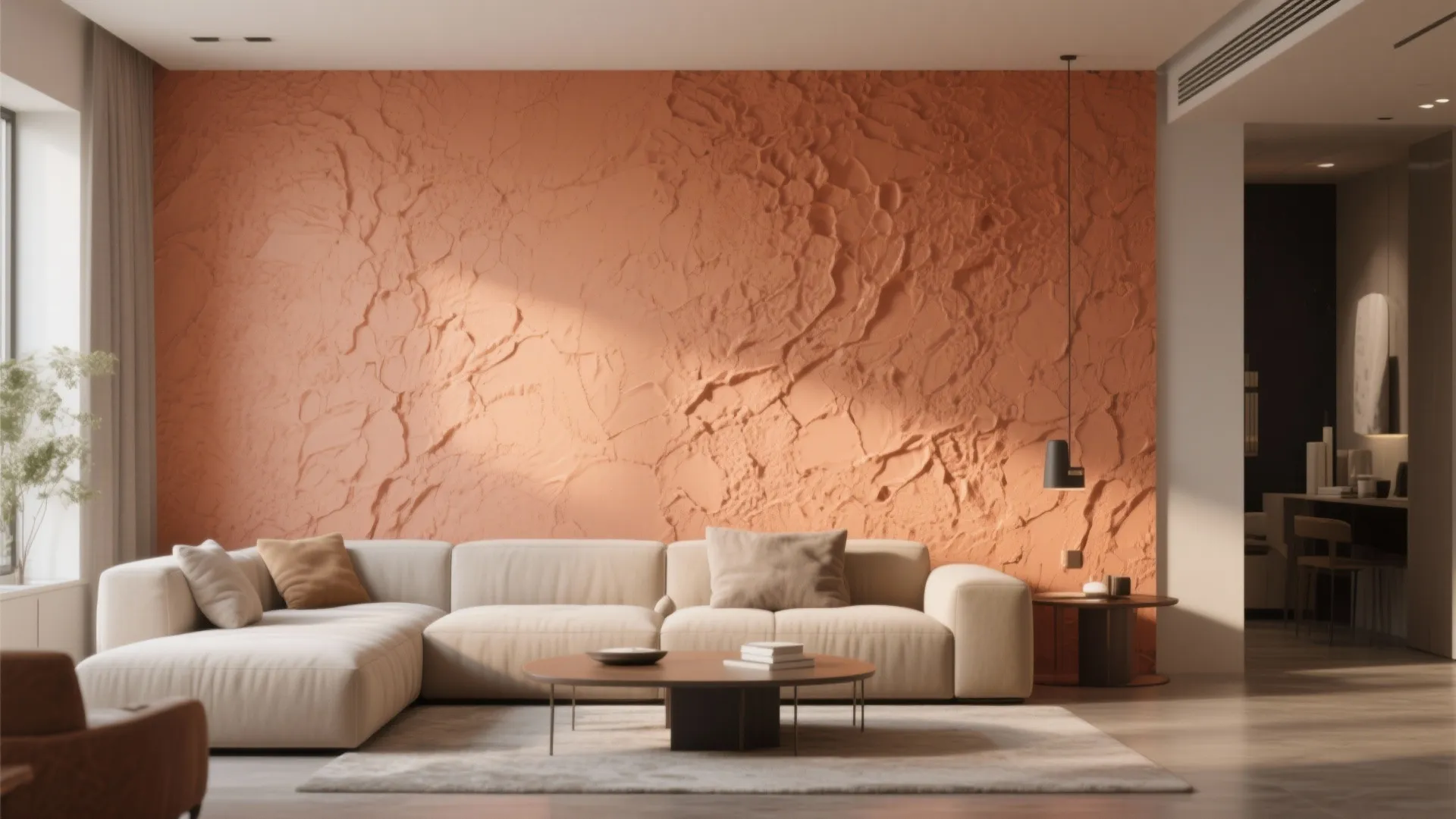 10. Accent Wall with Orange Texture