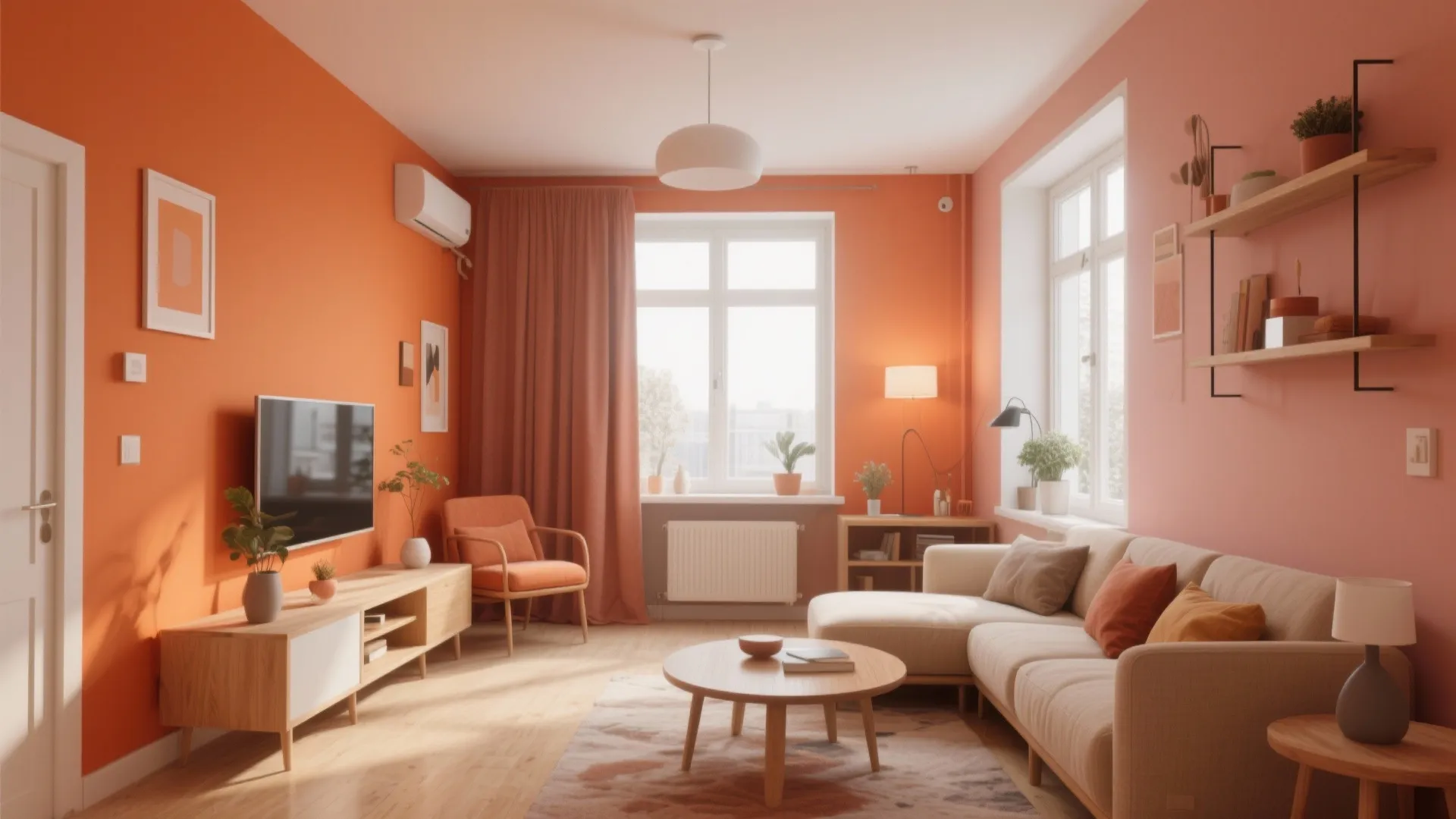 5 Orange Wall Paint Design Ideas