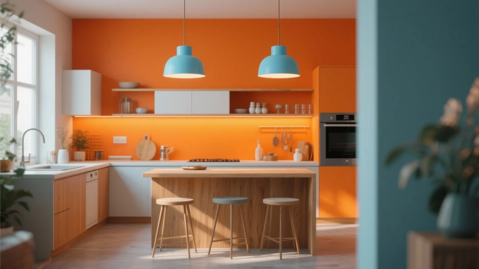 Idea 3: Accent Walls & Lighting