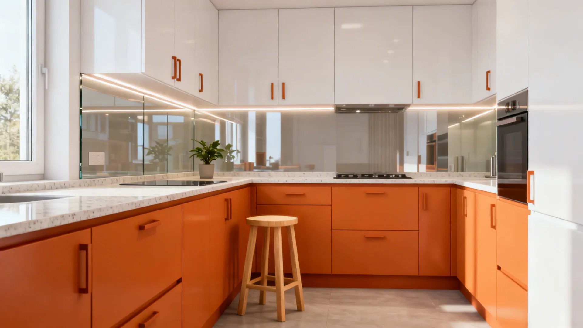 Modular Kitchen Design: 5 Orange and White Ideas