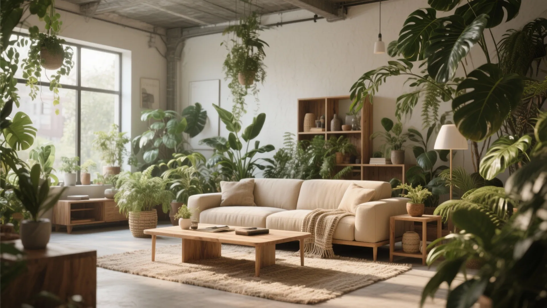 3. Modern Organic Style with Plants