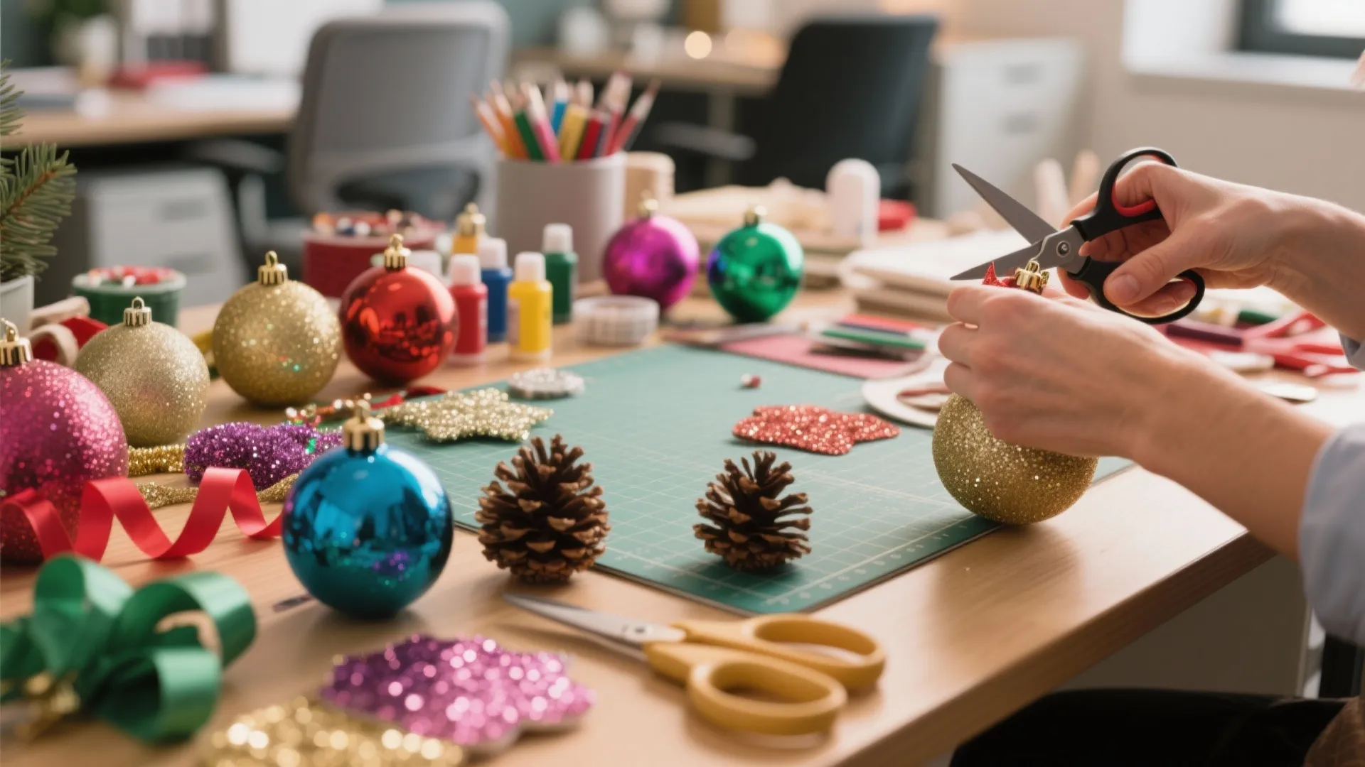 2. DIY Ornament Crafting Stations