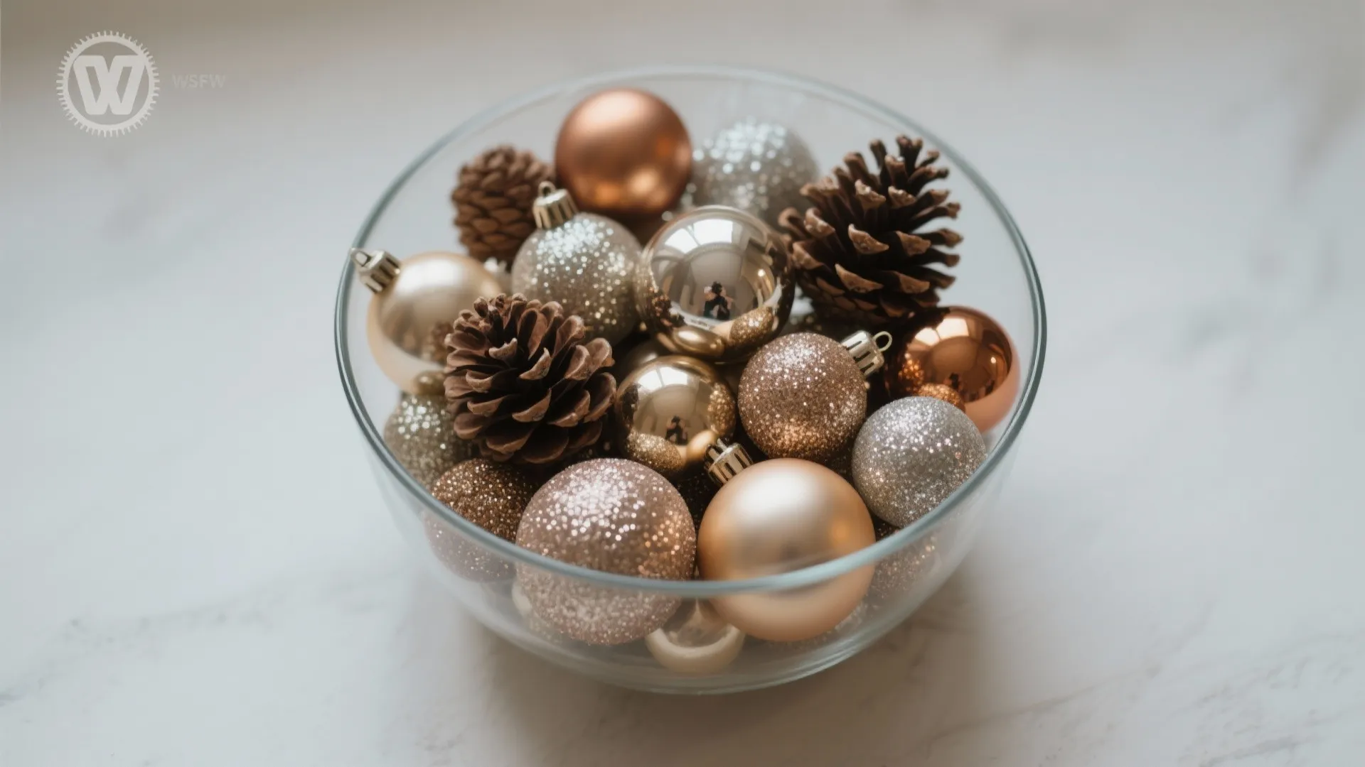 5. Glass Ornaments in Bowls