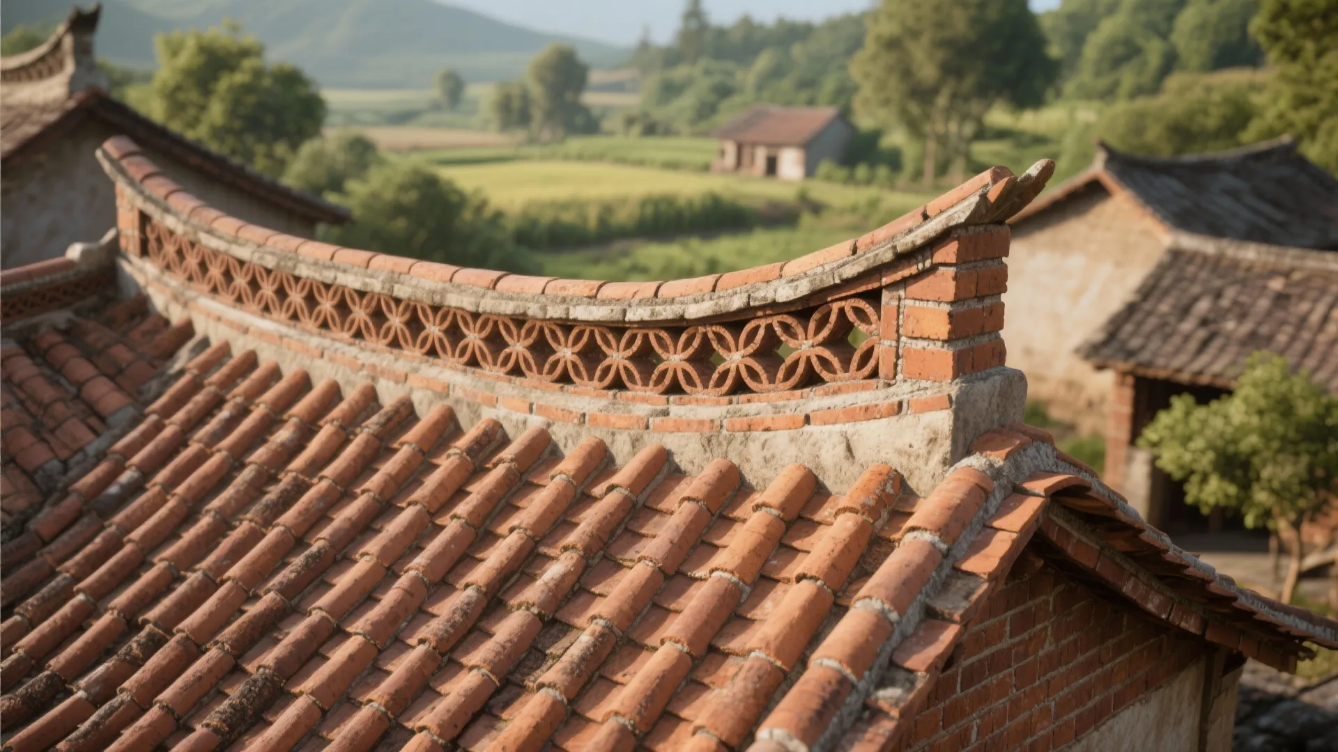 Ornate Brick Pattern Parapet
