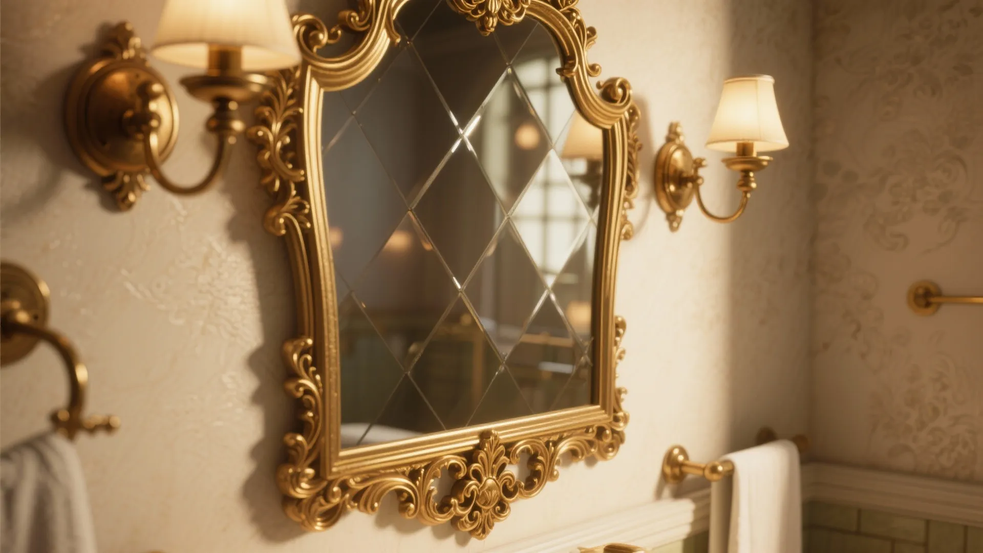 Tip 2: Ornate Mirrors & Lighting