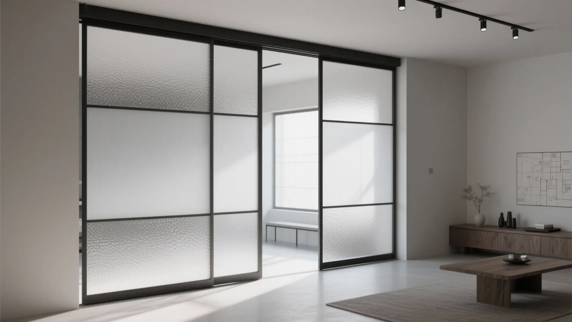 可動で季節を替える：天井レールのスライドパネル計画