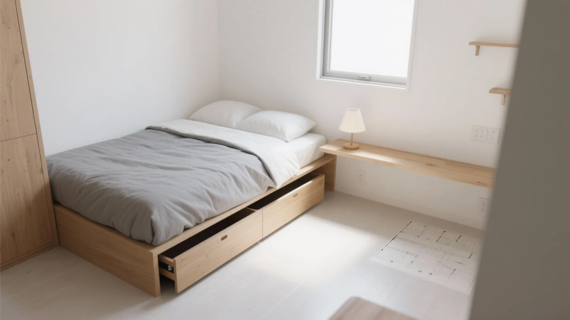 ベッド周りは“高さ”で余白を作る（動線規画）