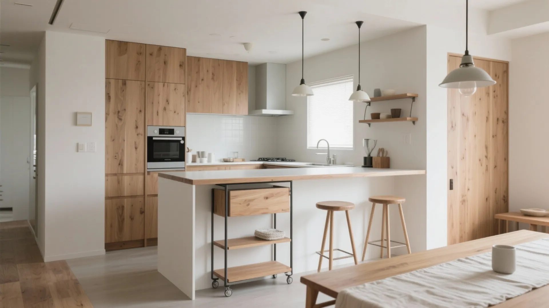 Tips 2: キッチンとダイニングは“半島型”で家事動線を短縮（動線規画）