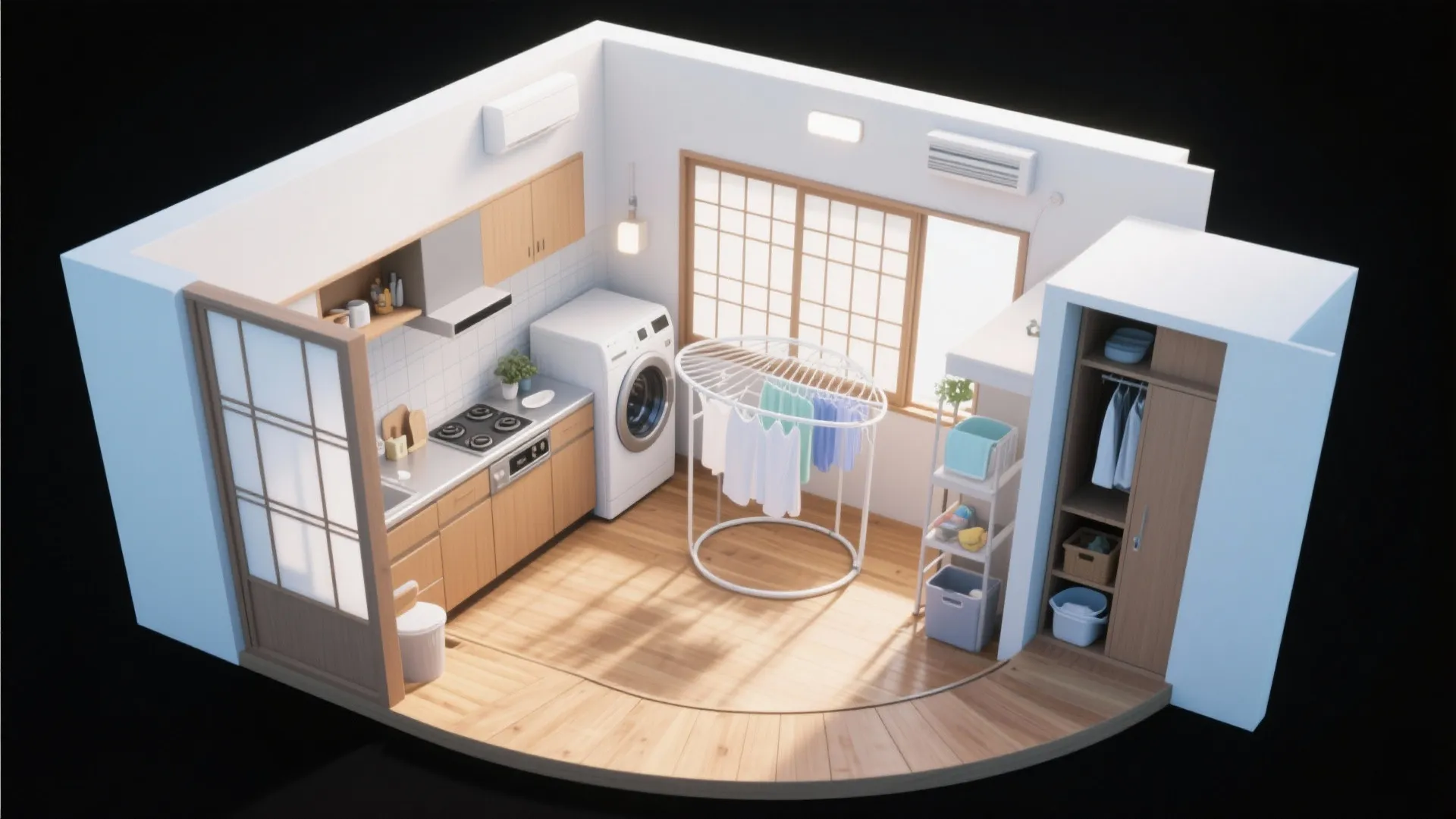 Tips 4: 動線規劃で家事時間を短縮し、面積を節約（動線規劃）