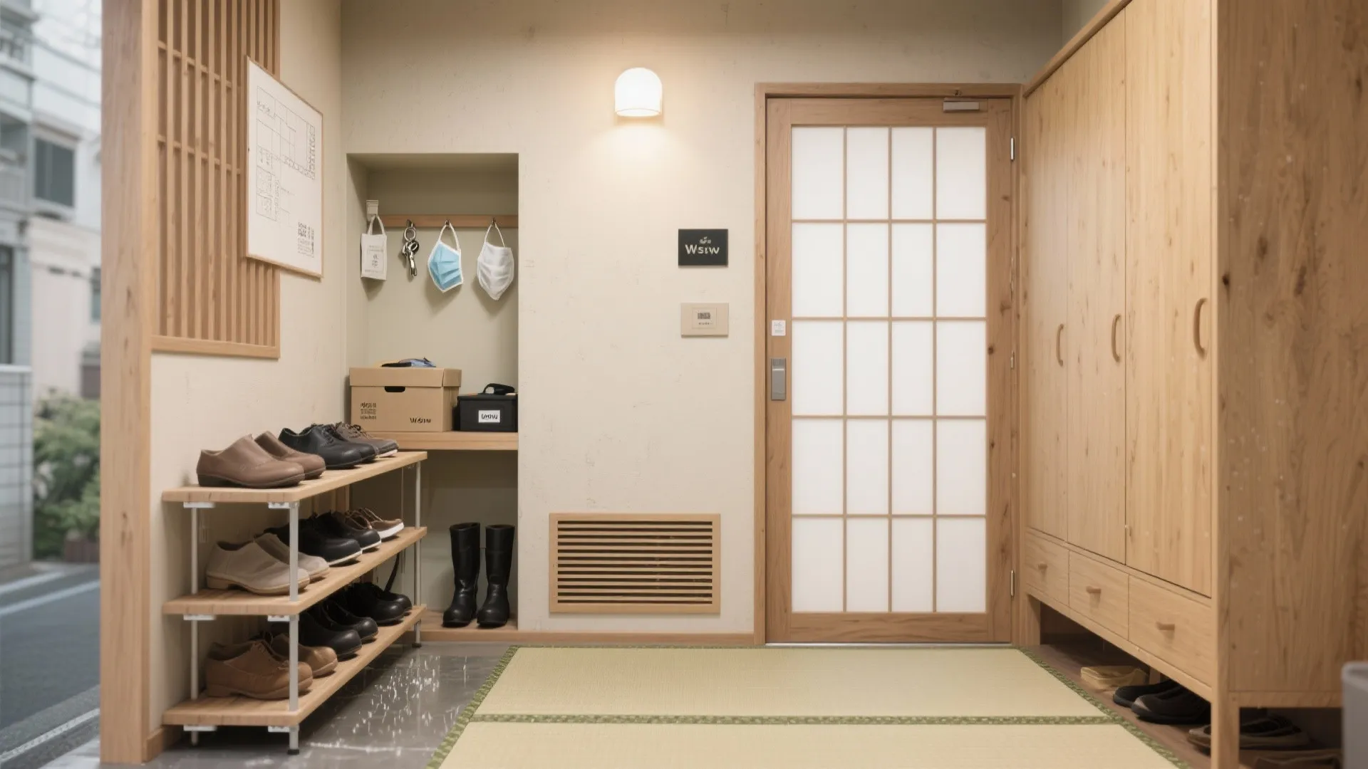 玄関は“戻す住所”を決める（日式風格×秩序感）