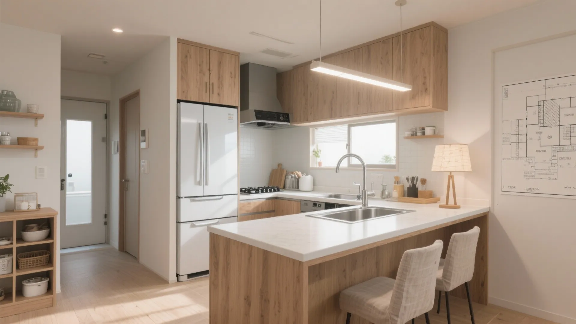 Tips 4: キッチンは“家事三角”＋勝手口最短（動線規劃・大阪）