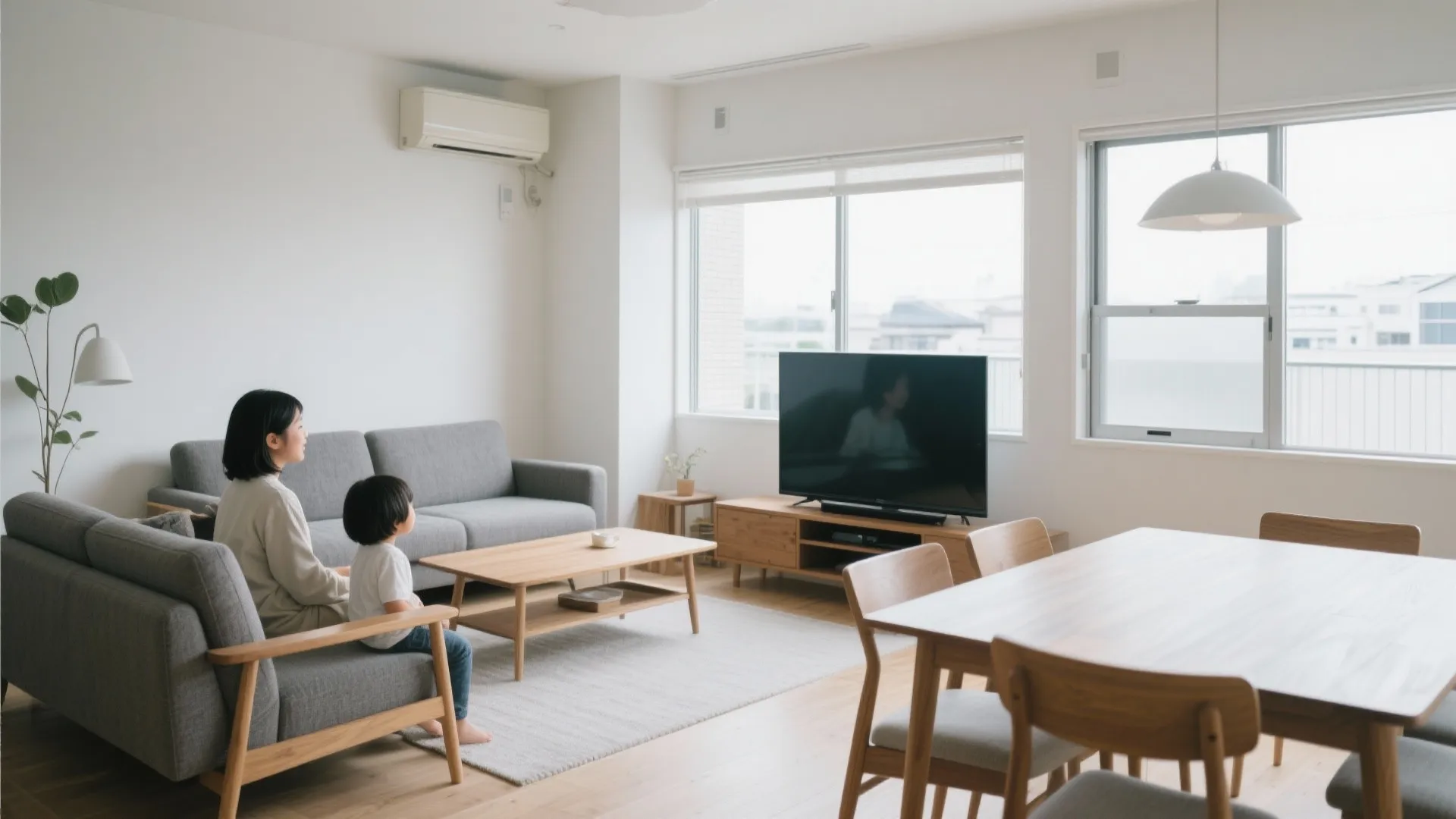 Tips 5: リビングの視線設計—5人でも落ち着く「斜めの関係」（日式風格）