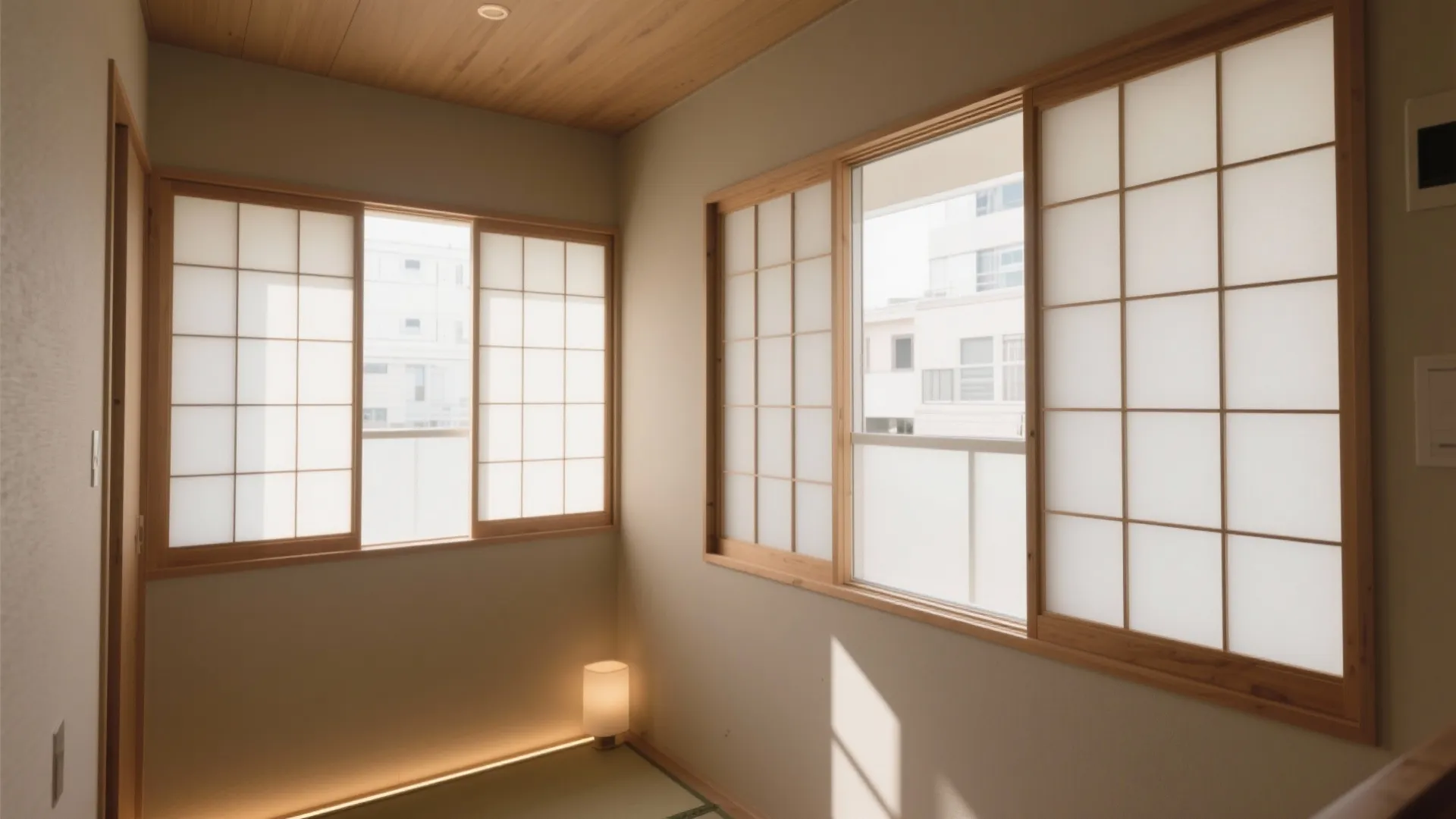 光と視線の抜けを計画：半透明とグリッドで“見せて隠す”日式風格